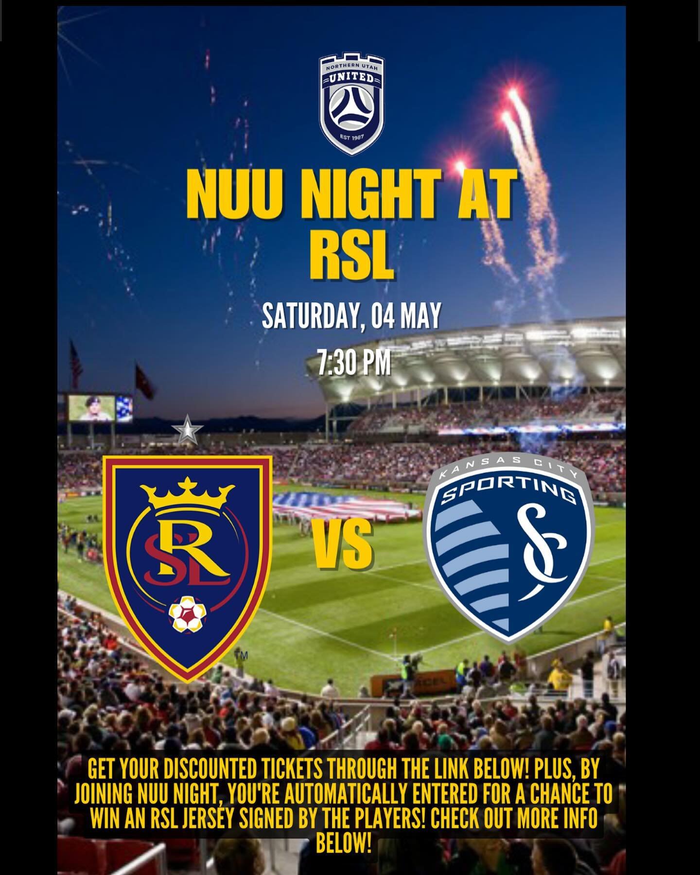 NUU NIGHT AT RSL

Saturday, 04 May @7:30pm

You can find the link for tickets in our bio as &ldquo;NUU NIGHT TICKETS&rdquo;!

Want to win the RSL jersey autographed by the players? Piece of cake! Just buy your ticket using the link provided, snap a p