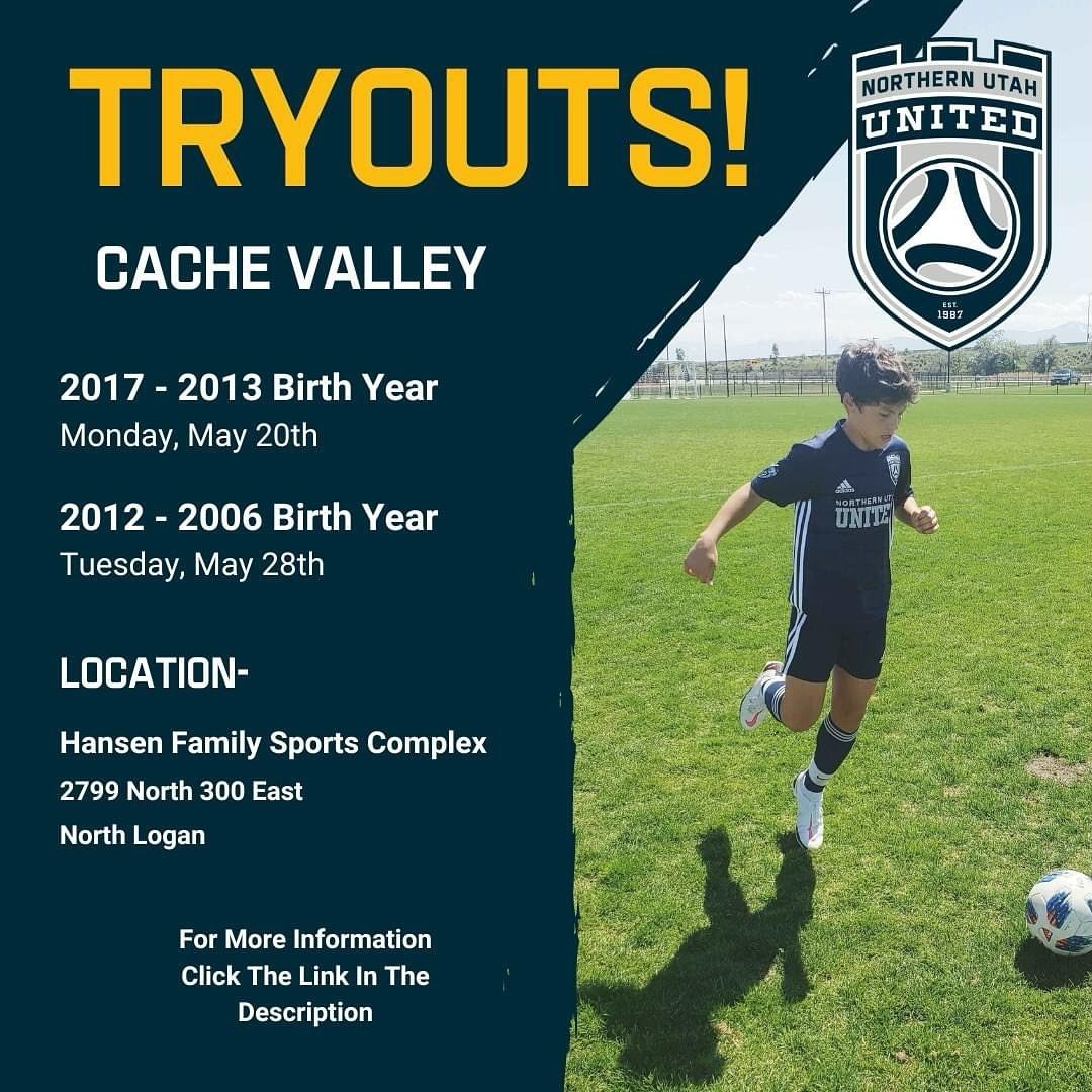 It&rsquo;s Time! Tryouts are coming up! (Can you believe it?)
Please visit https://app.olliesports.com/tryouts/northern-utah-united/northern-utah-united-tryouts-2024 to preregister.

For more information visit https://nuu.soccer/tryouts

We can&rsquo