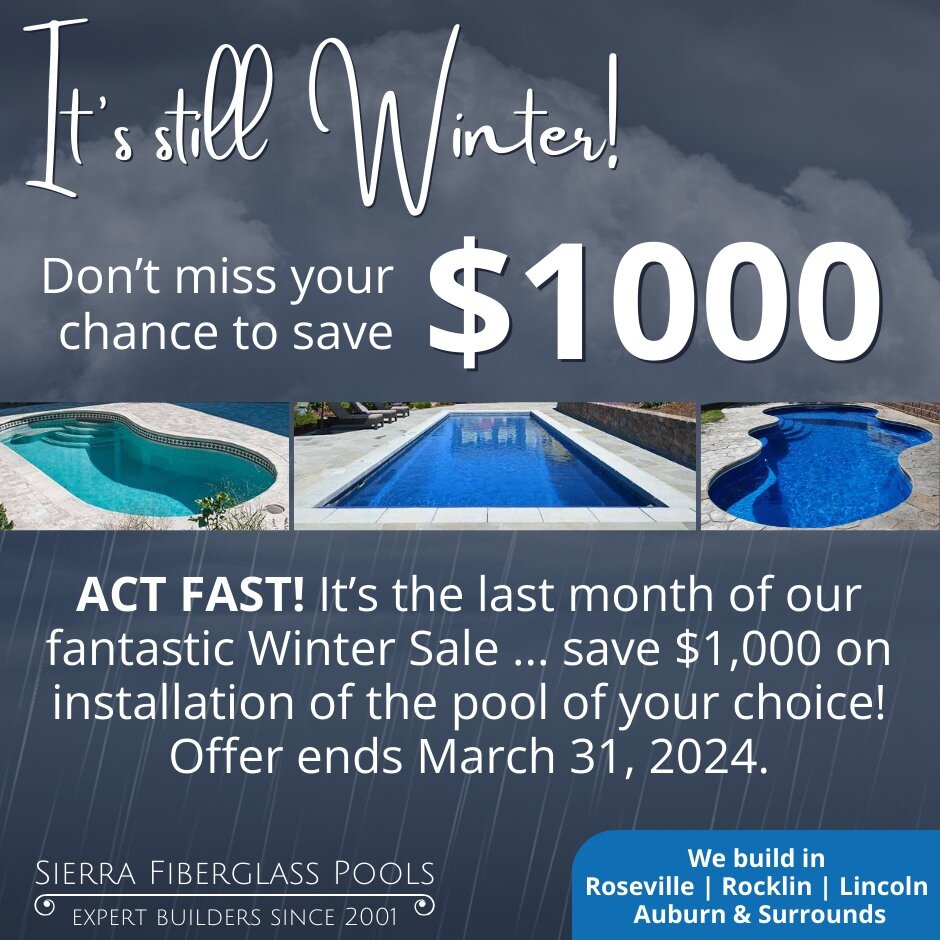 Don't miss out! Visit sierrafiberglasspools.com today. Financing available!

 #lincolnca #rosevilleca #sierrafiberglasspools #auburnca #poolside #pools #rocklinca #poolseason #fiberglasspools