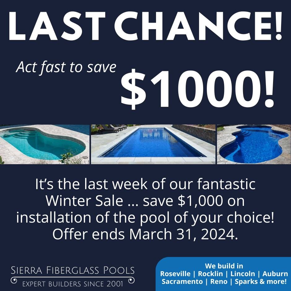 Act fast to save big! We've just expanded our service area to include Reno and Sparks, Nevada!
 #lincolnca #rosevilleca #sierrafiberglasspools #auburnca #poolside #pools #rocklinca #poolseason #fiberglasspools #reno #sparks