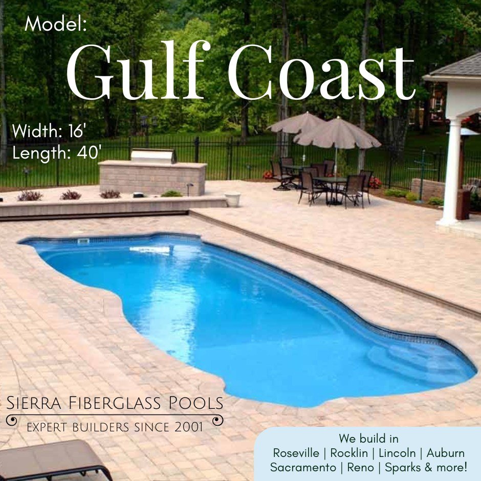 The sophisticated Gulf Coast model is a showstopper! Get your fiberglass pool project started today and be swimming this summer. Visit sierrafiberglasspools.com to learn more. 

 #renonv #sparksnv #lincolnca #rosevilleca #sierrafiberglasspools #aubur
