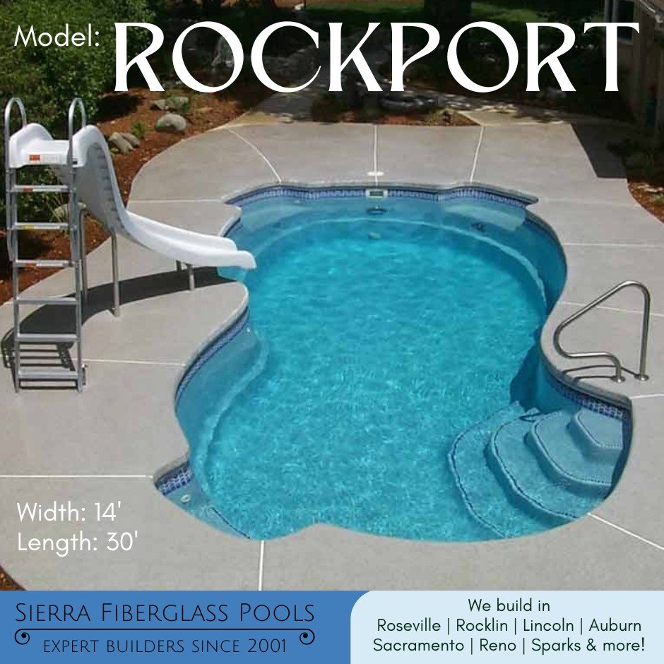 The Rockport is both beautiful and functional with seating areas on all corners! Get your fiberglass pool project started today by visiting sierrafiberglasspools.com. We build in Roseville, Rocklin, Lincoln, Auburn, Reno, Sparks &amp; more!

 #renonv