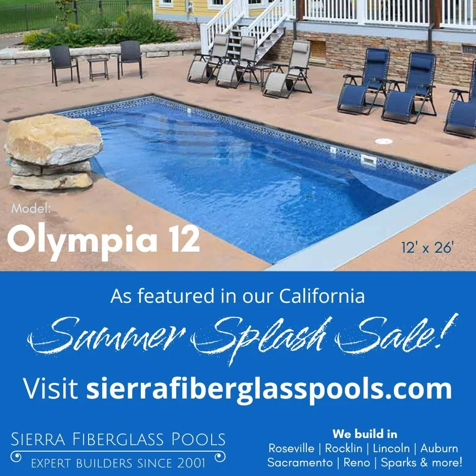 Our Summer Splash Sale ends soon! Get the Olympia 12 with huge savings. Financing available! Call today at 775 300 8064 or visit sierrafiberglasspools.com to get your free estimate. 
 #sierrafiberglasspools #poolside #pools #poolseason #fiberglasspoo