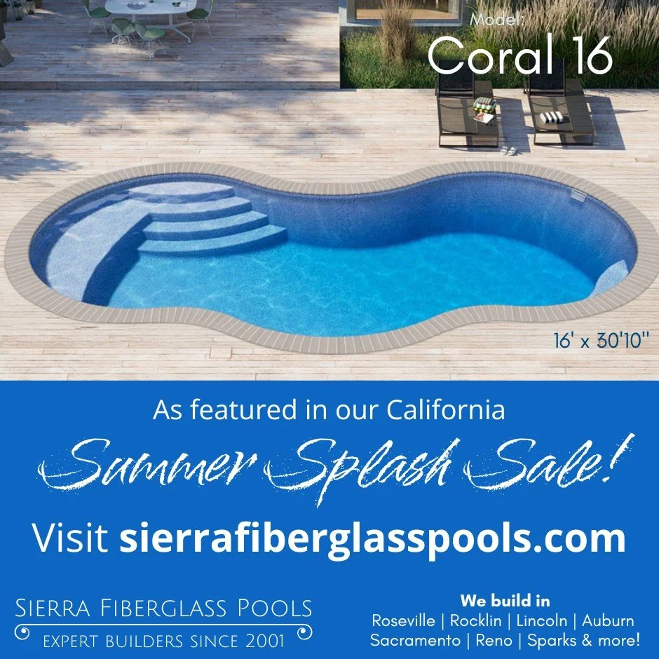 Sale ends soon! Get the Coral 16 with huge savings! Financing available. Call today at 775 300 8064 or visit sierrafiberglasspools.com to get your free estimate. 
 #sierrafiberglasspools #poolside #pools #poolseason #fiberglasspools
