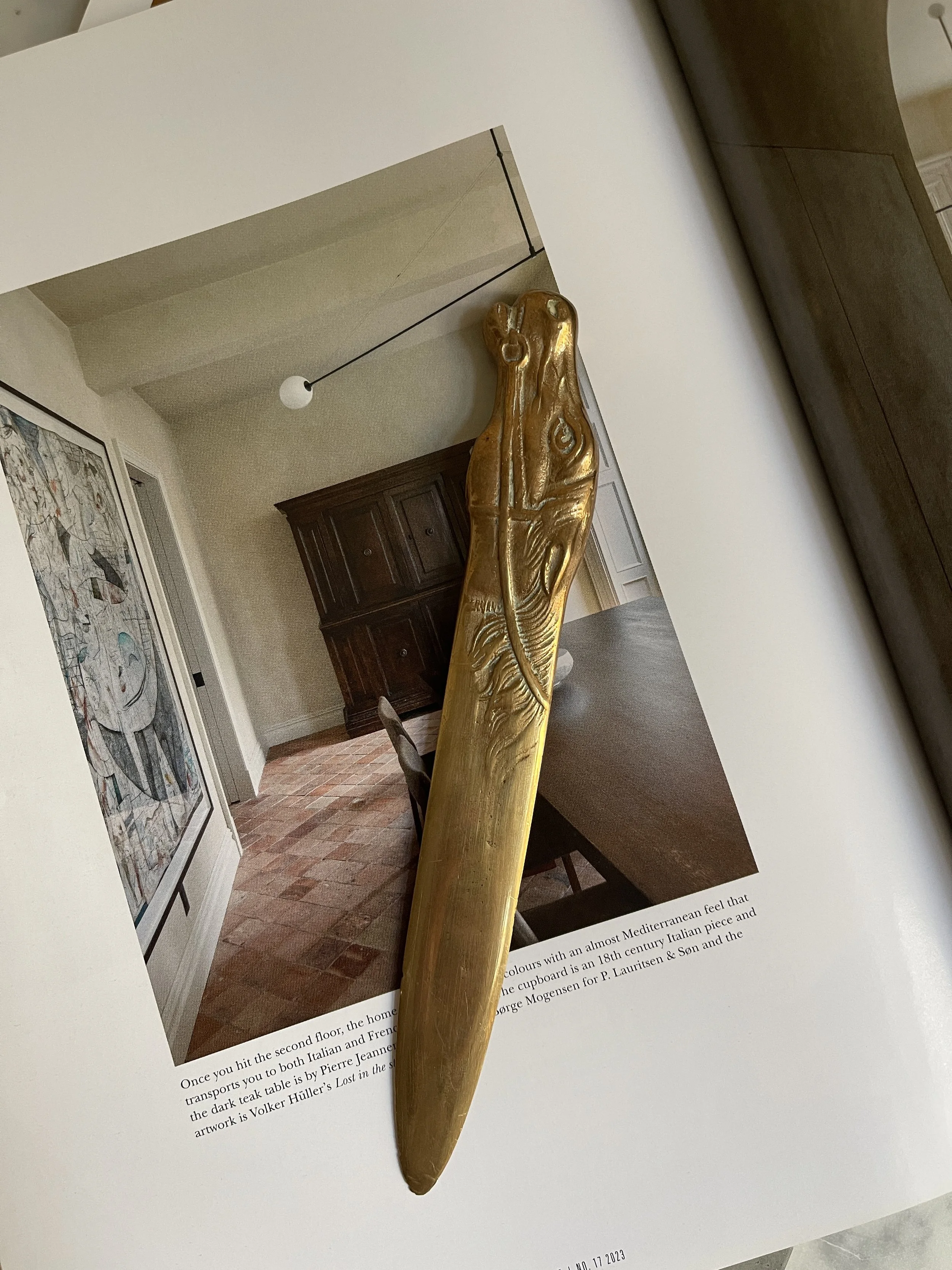 Art Nouveau Horse Letter Opener — Brass, c. 1900