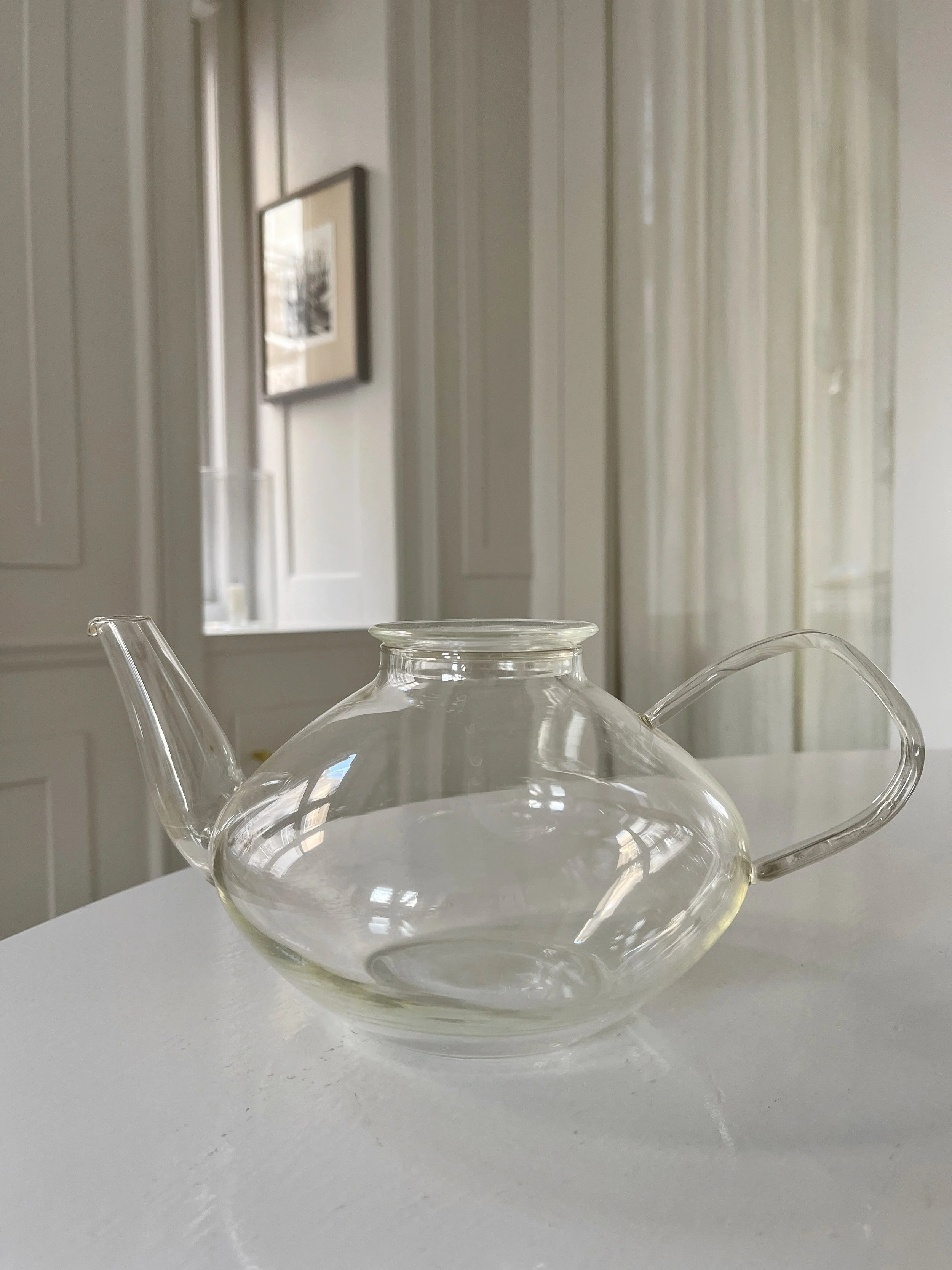 Glass Teapot  Designed by Heinrich Löffelhardt  - Jenaer Glaswerk, Germany, c. 1940s