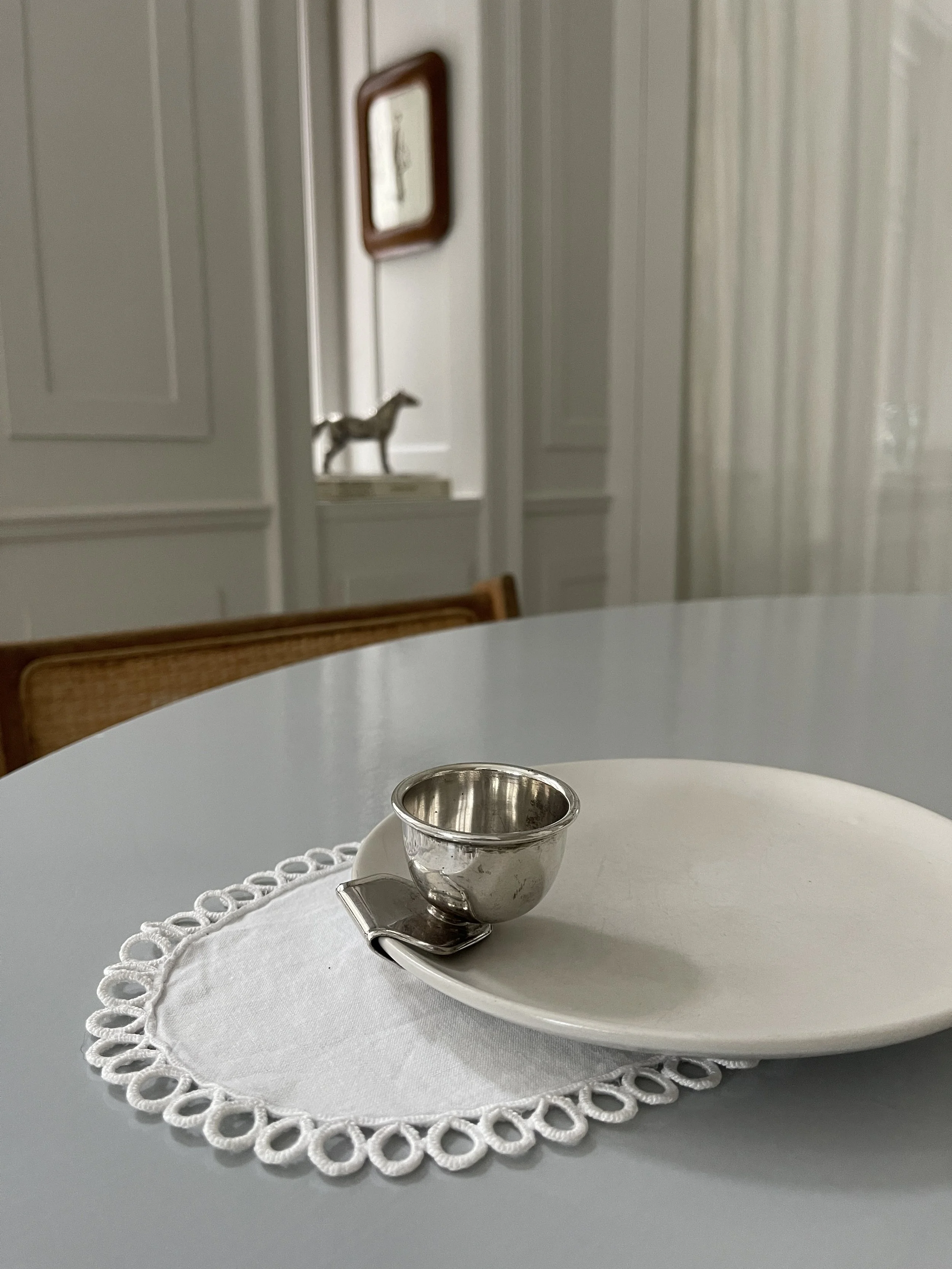 Danish Silverplated Egg Cup with Clip Foot – Mid Century