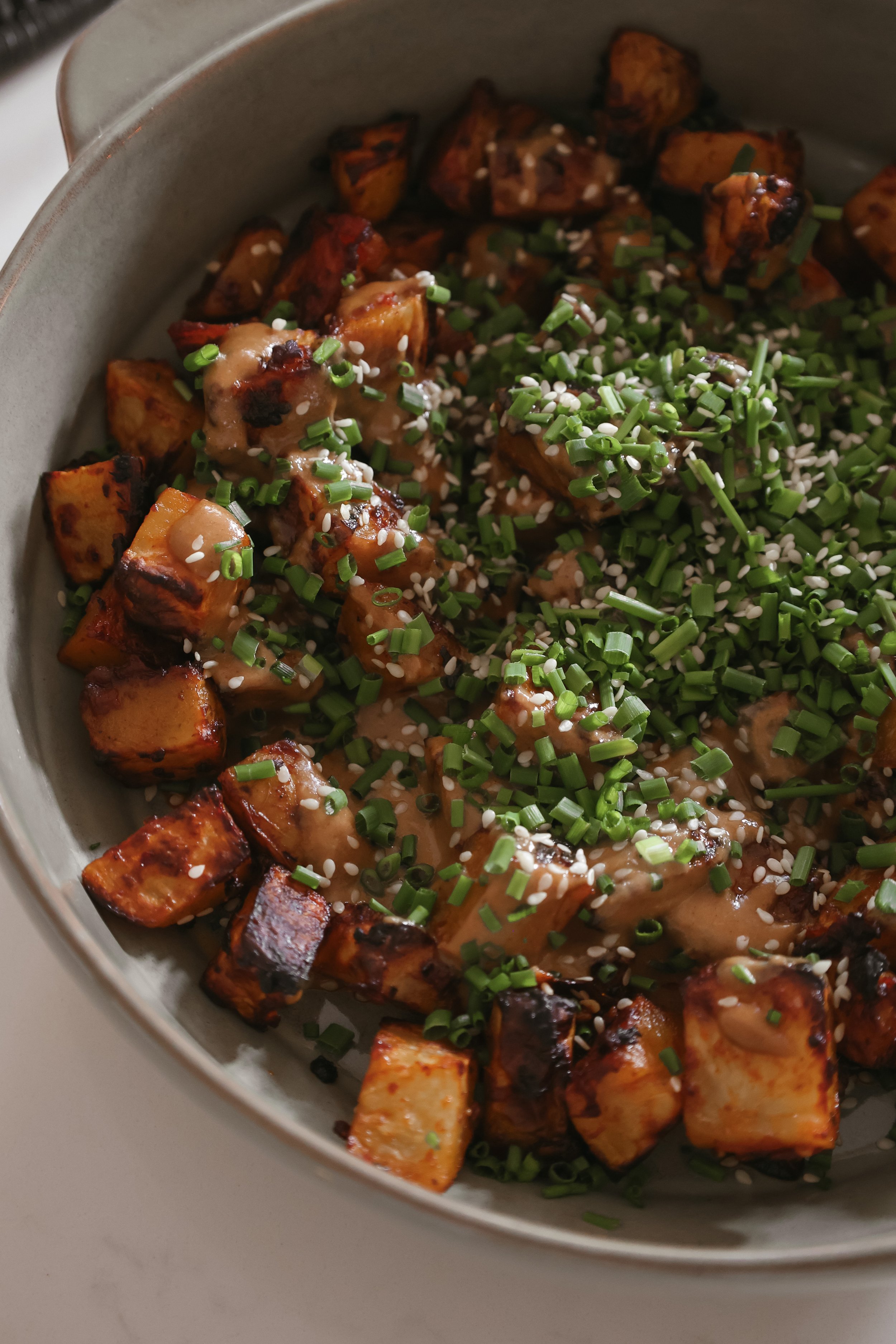 Ottolenghi’s Spicy Roast Potatoes with Tahini & Soy — Toby's Home