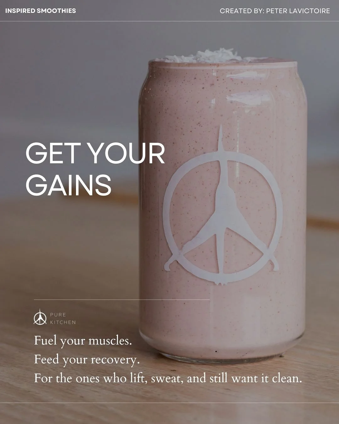 ✨The Get Your Gains Smoothie by Peter Lavictoire✨

Designed to help you recover, build muscles, help with brain health and GET YOUR GAINS!!!

This smoothie is part of our new &ldquo;Inspired Smoothies&rdquo; menu created by @pjdlavictoire and is now 
