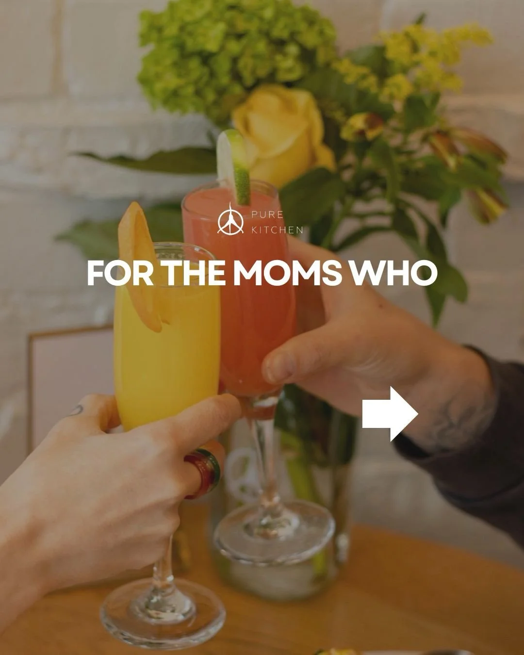 Your mom deserves an experience that feels like her 🤍

Reserve your Mother&rsquo;s Day table and spoil her rotten with us. 

Other great gift ideas are:

1. Take out and dinner in bed 🤩
2. A juice reset to help energize her 🙌
3. Smoothies, cookies