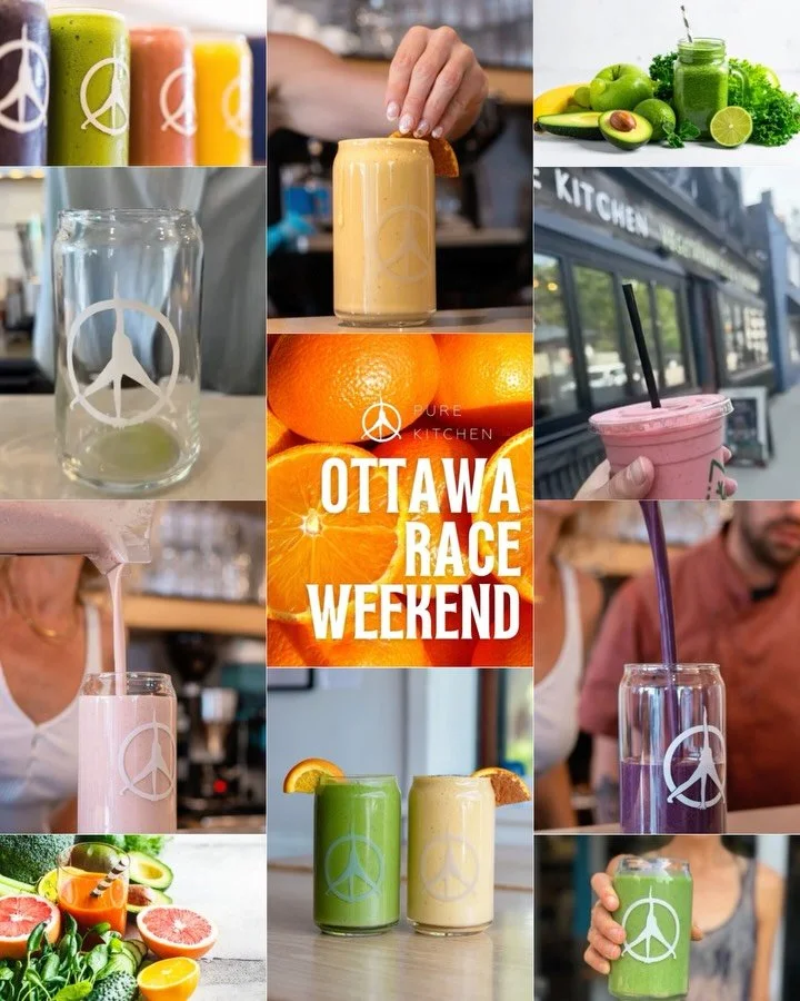 Ottawa Race Weekend Runners! 

Come fuel up at a post race recovery smoothie or meal and get 10% your entire bill! 

Everything js 10% off. 
Just show us your bib!! 

Available at all Pure Kitchen locations.