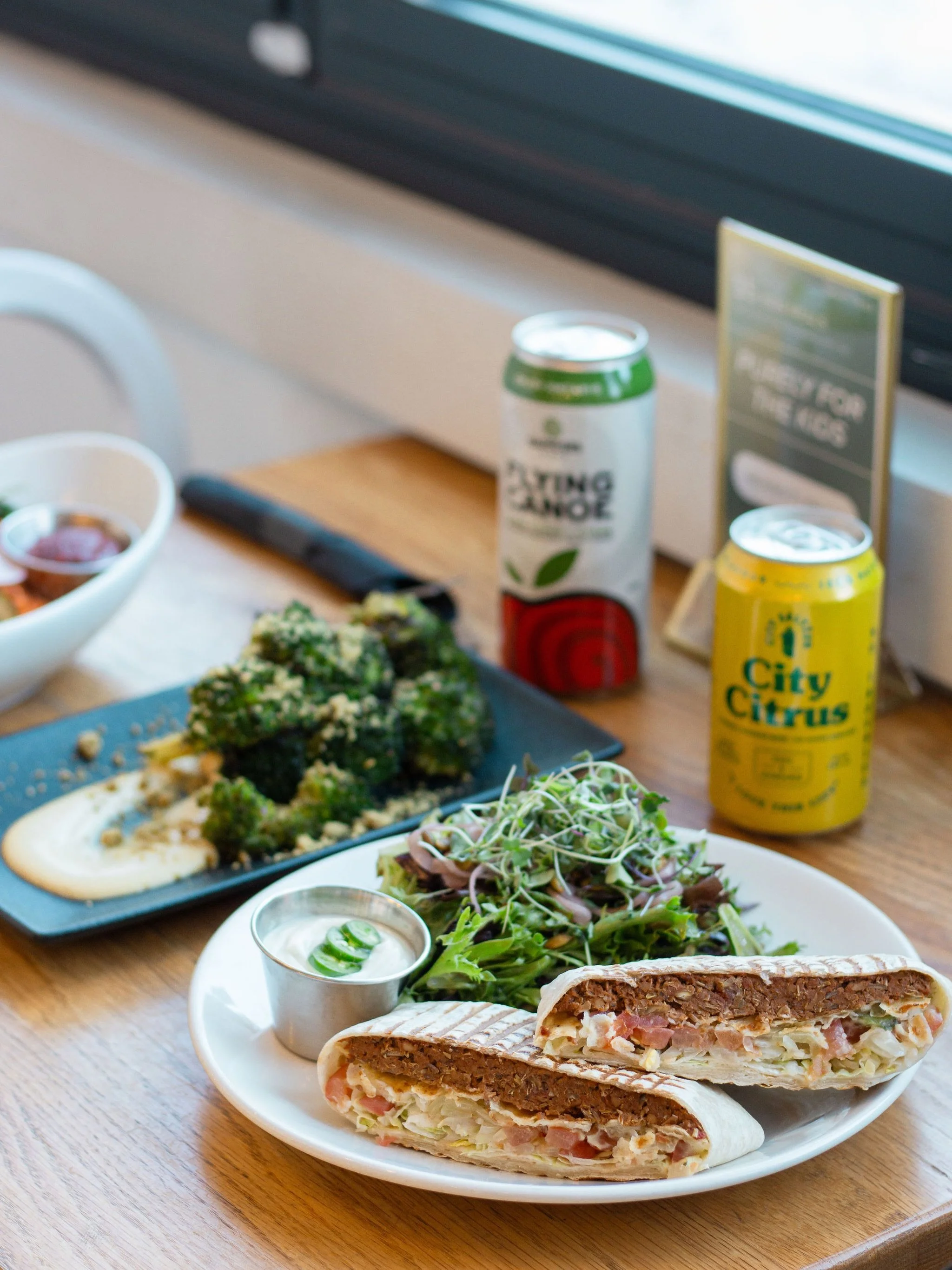 Just a few of our fave 10/10 spring menu items 🤩

1. Crunch wrap 
2. Ignite bibimbap
3. Colourful rainbow carrots
4. Patient pesto pasta

Plus local brews, sparkling water, organic wine and cold pressed juice. We have beverage recommendations for al