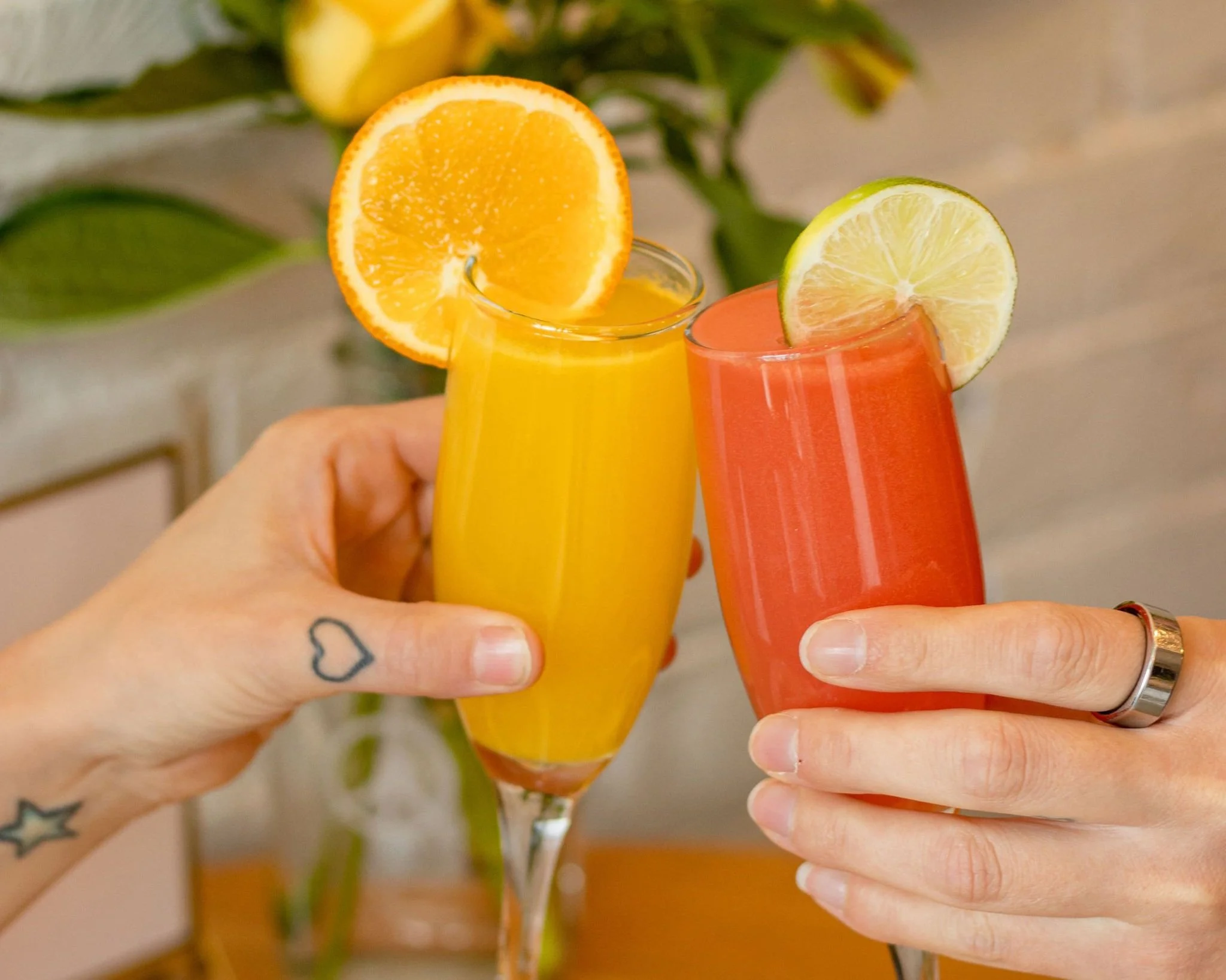 Orange and Grapefruit Mimosas