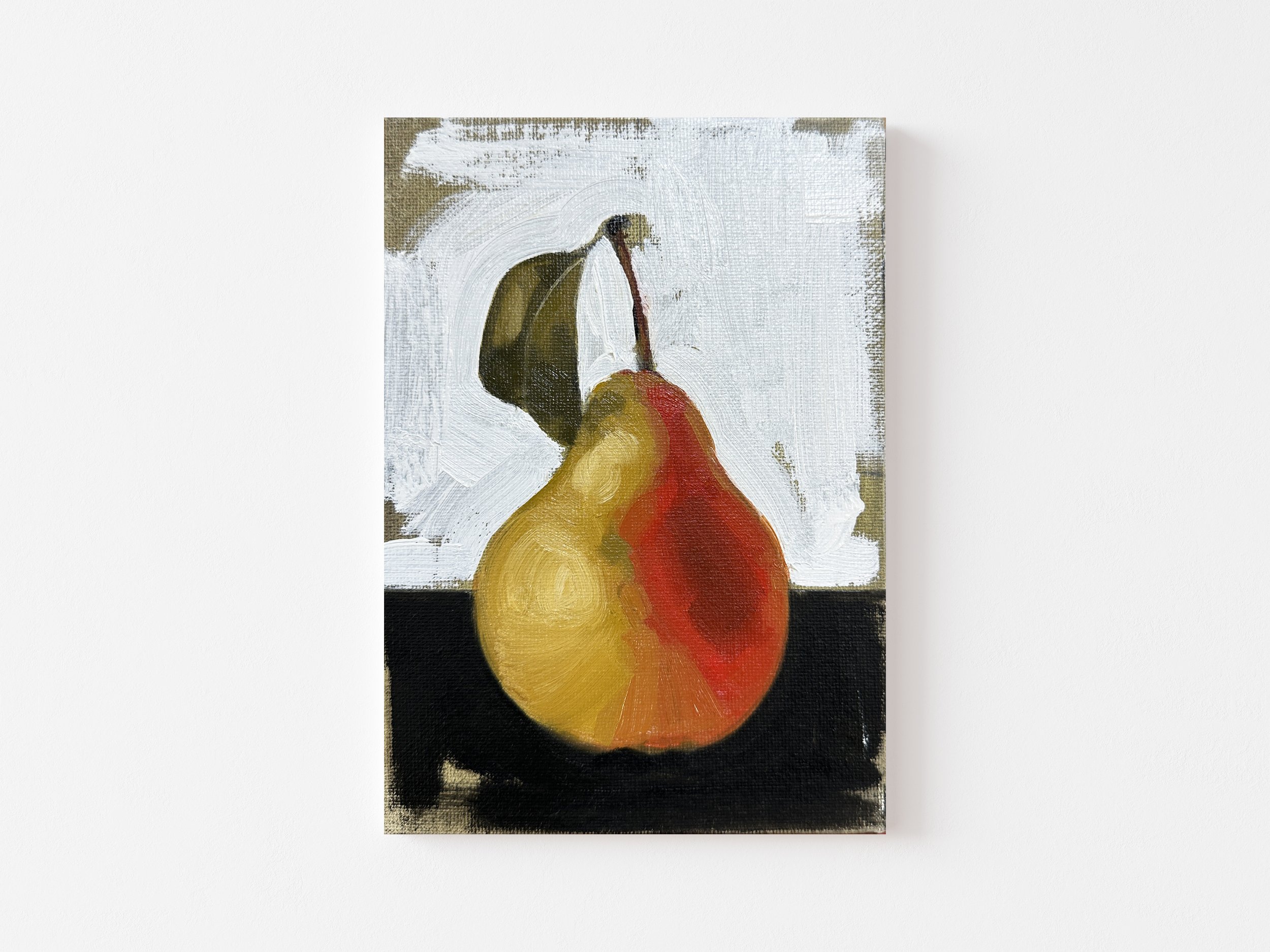 To Scale: Red and Gold Pear