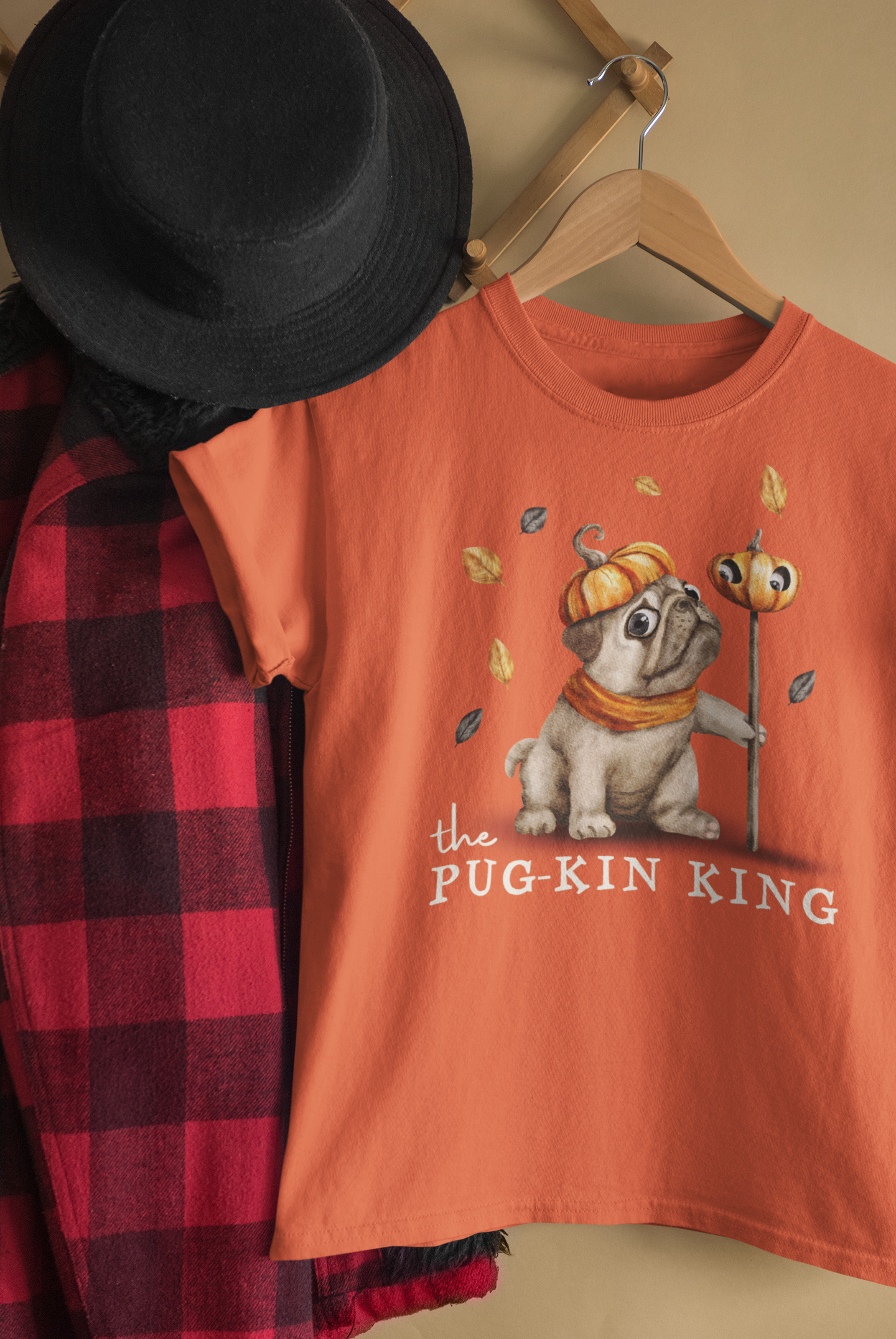 mockup-of-a-woman-s-t-shirt-hanging-next-to-a-flannel-garment-33737.png