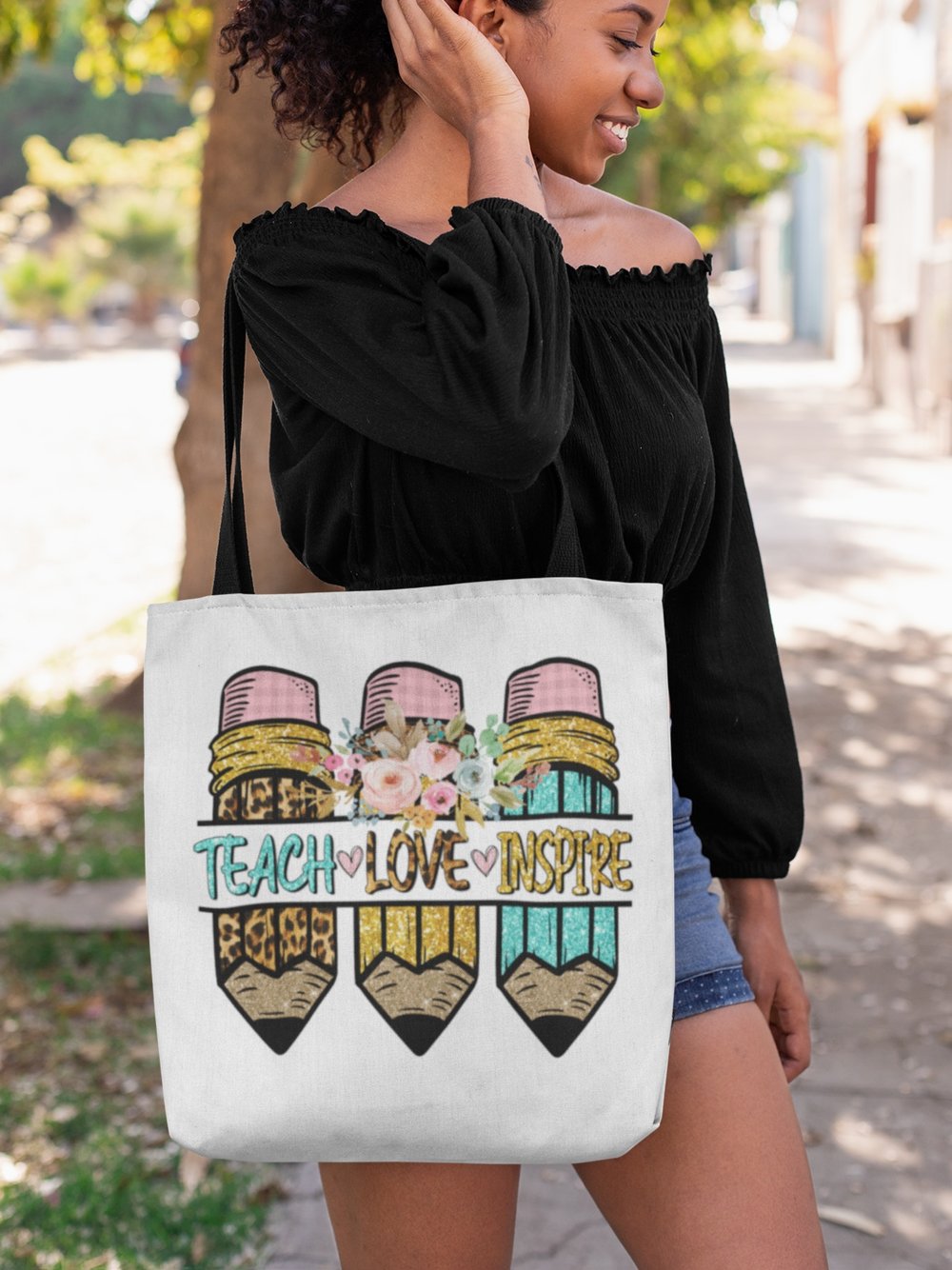 Personalized Teacher's Appreciaton Camvas Tote Bags w/Name & Text - 9  Design Custom Teachers Day Bag Gifts for Teacher Customized Canvas Gift  Women