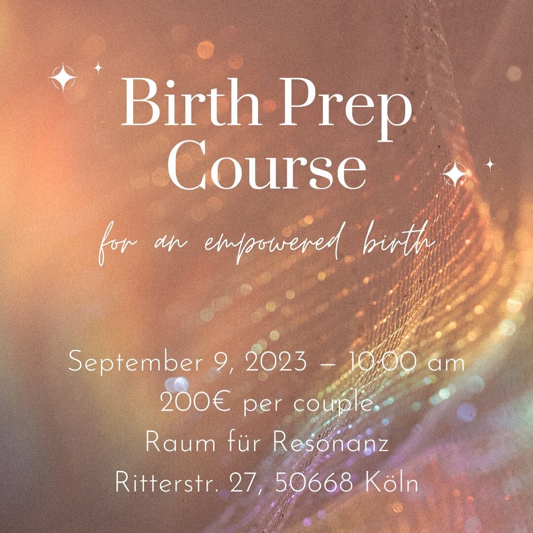 I am happy to invite you to the upcoming Birth Prep Course taking place September 9. 

This course covers preparing for birth, planning your birth and planning your postpartum period. The most important aspects, such as birth positions, comfort measu