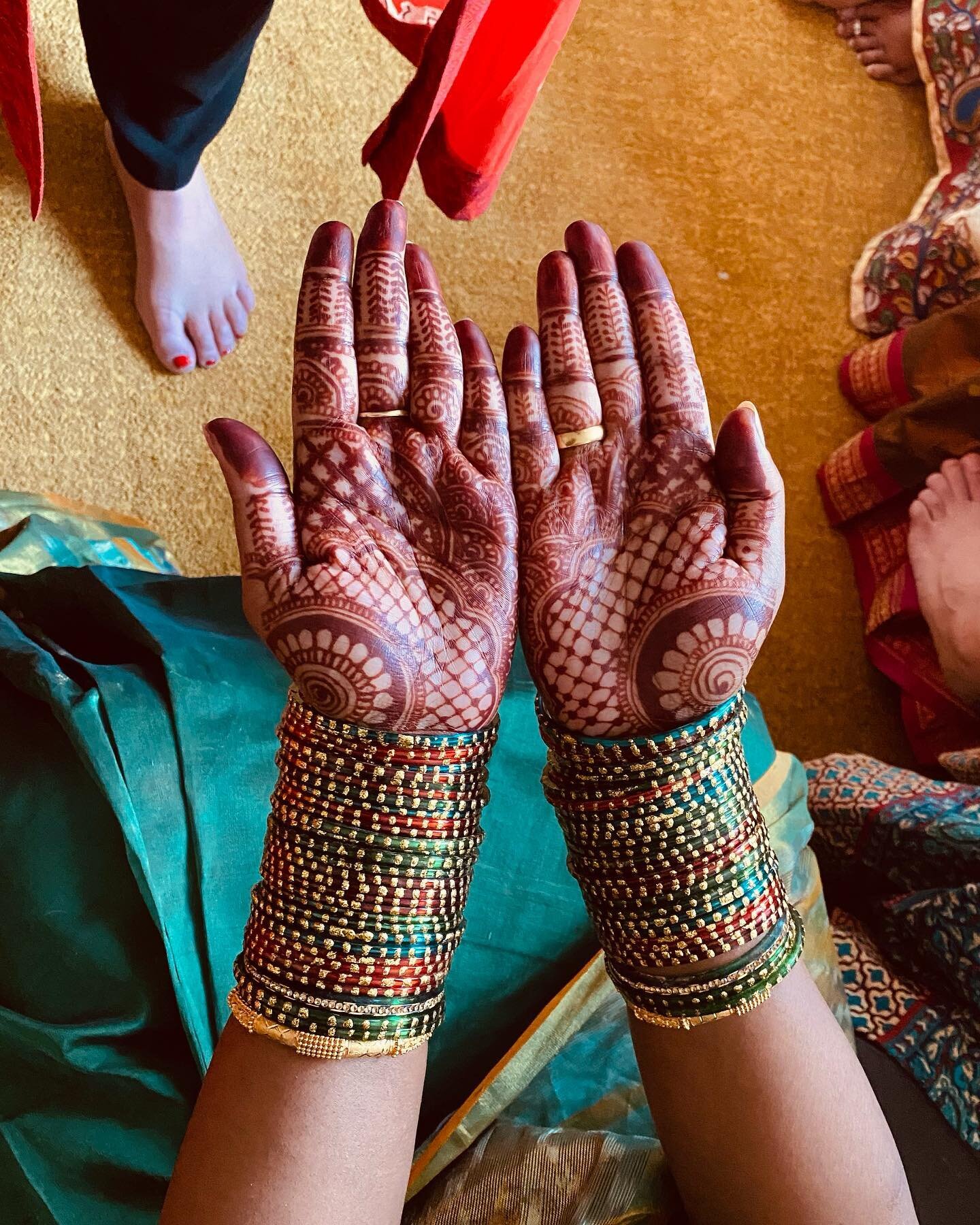 Recently I was invited to a Valaikappu, an Indian ceremony meant to bless the pregnant woman, celebrate her fertility, and ensure a safe birth. Differing from the classic idea of a baby shower, guests were involved in blessing the couple, filling the
