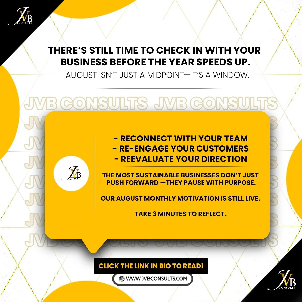 Have You Read Our Monthly Motivation, Yet? Link In Bio 🎯
-
-
-
-
-
-
-
-
-
-
-
-
#JVBConsults #Business #Consulting #Entrepreneur #Entrepreneurship #BusinessGrowth #Leadership #Vision #Strategy #Scale #Success #Motivation #Empowerment #Startups #Sma