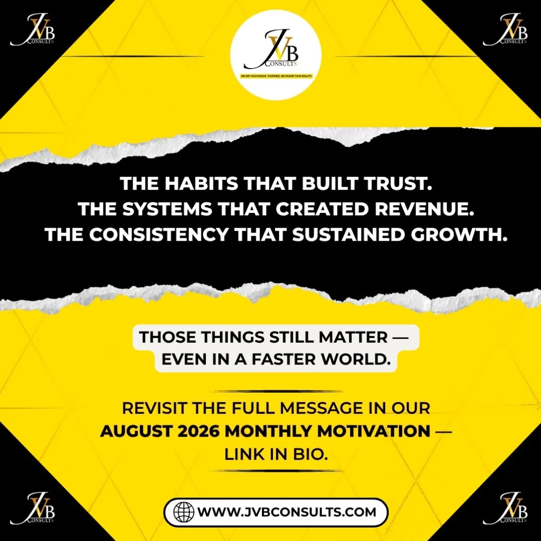 www.JVBConsults.com 🎯

#JVBConsults #JVB #Business #StartUp #Motivation