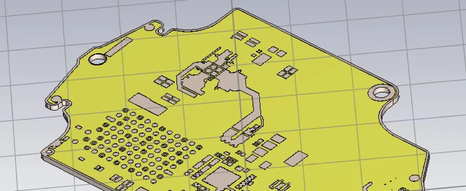Simulated PCB antenna layout for the Husqvarna X COM ACTIVE headset