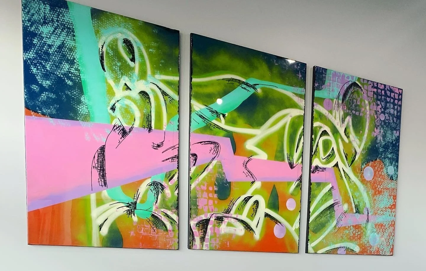 'Water Pig"
Acrylics & Resin on custom wood canvas.
4' x 8'