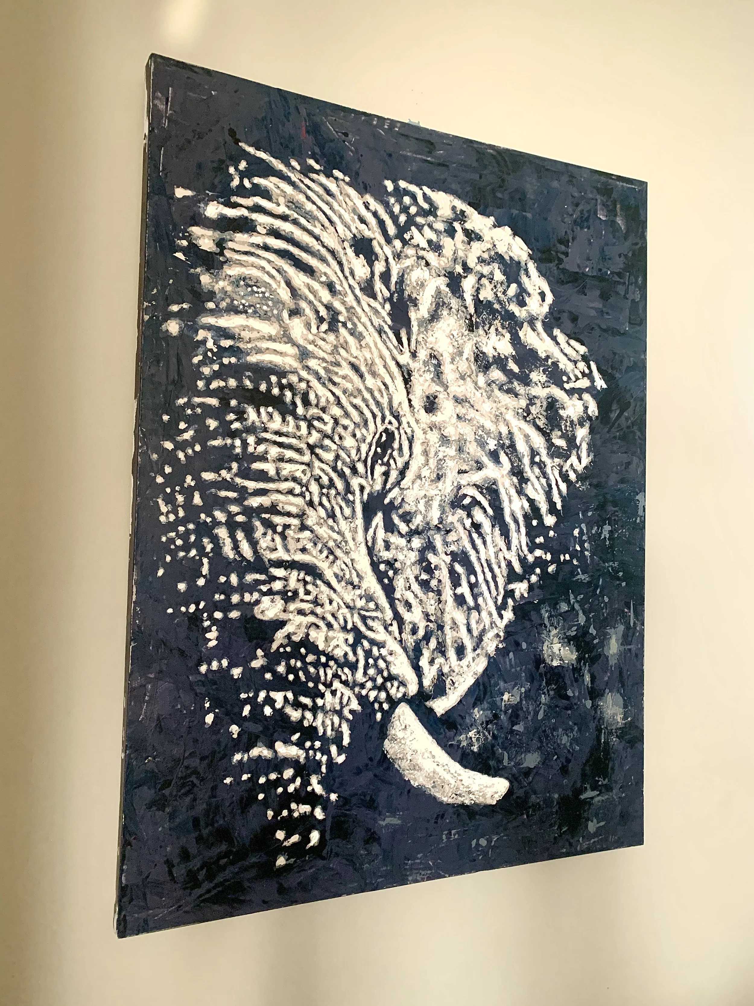 'Emerging Elephant' - Portrait
Acrylic & Mixed Media Painting