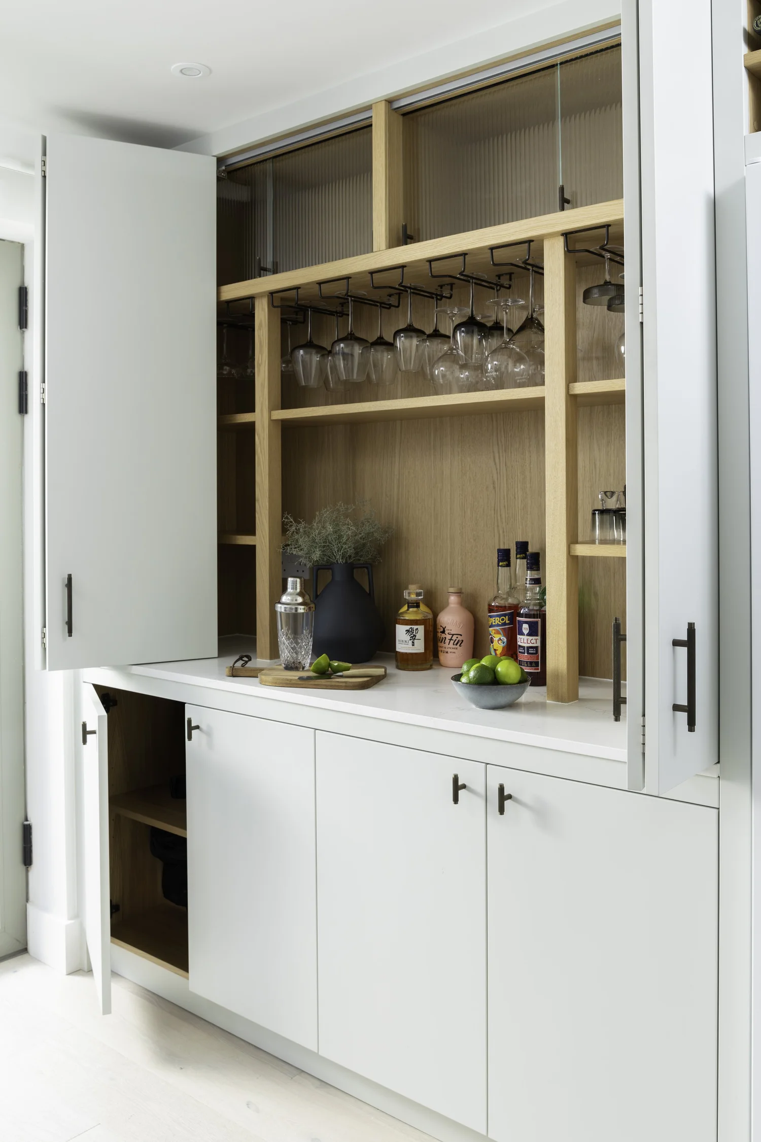 Bespoke open shelving at Trecoyn, Cornwall, photographed by Pip Hambling