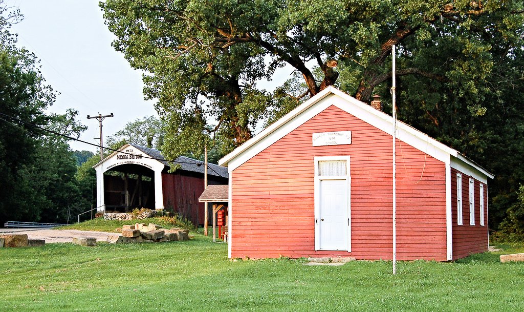 Mecca Covered Bridge and One Room Schoolhouse