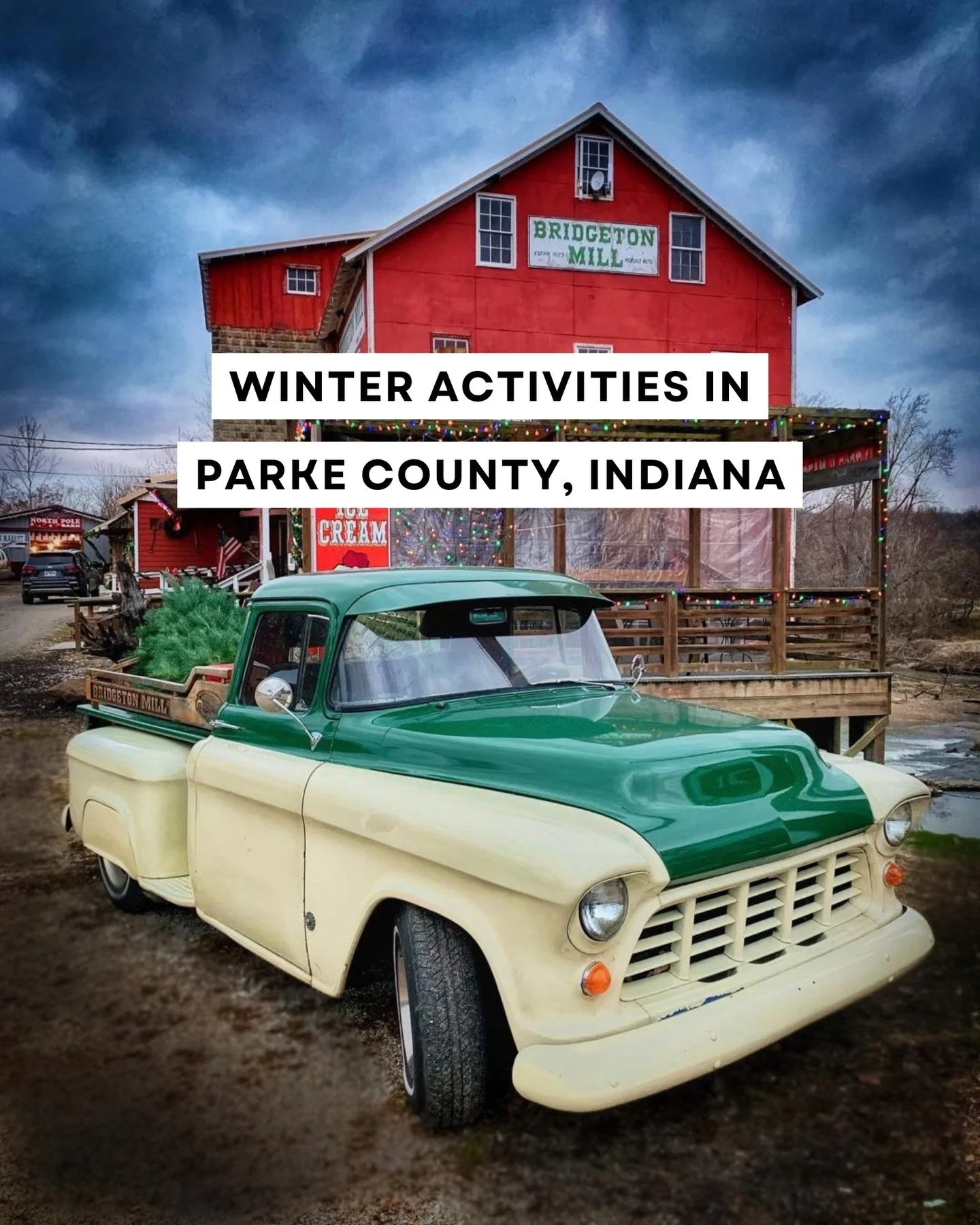 Your go-to list of Winter Activities in Parke County, Indiana! ❄️⬇️

🥾 Winter Hiking at Turkey Run and Shades State Park
🎄 Bridgeton Country Christmas Nov 28-30, Dec 5-7
✨ Explore Billie Creek Village
❤️ Covered Bridge Sightseeing
📸 Winter Photogr