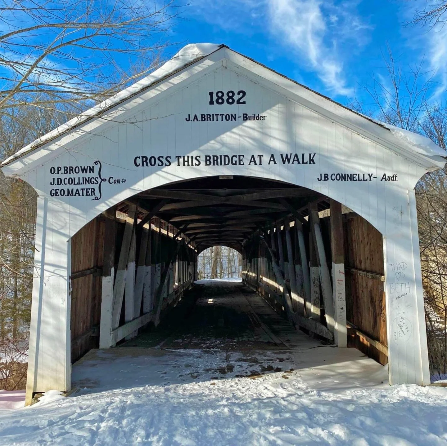 Snowy views of Narrows Covered Bridge, located inside Turkey Run State Park. ❄️

Narrows Covered Bridge was built in 1882 by Joseph A. Britton and is one of the most photographed covered bridges in the state. It is accessible from a public road, thre