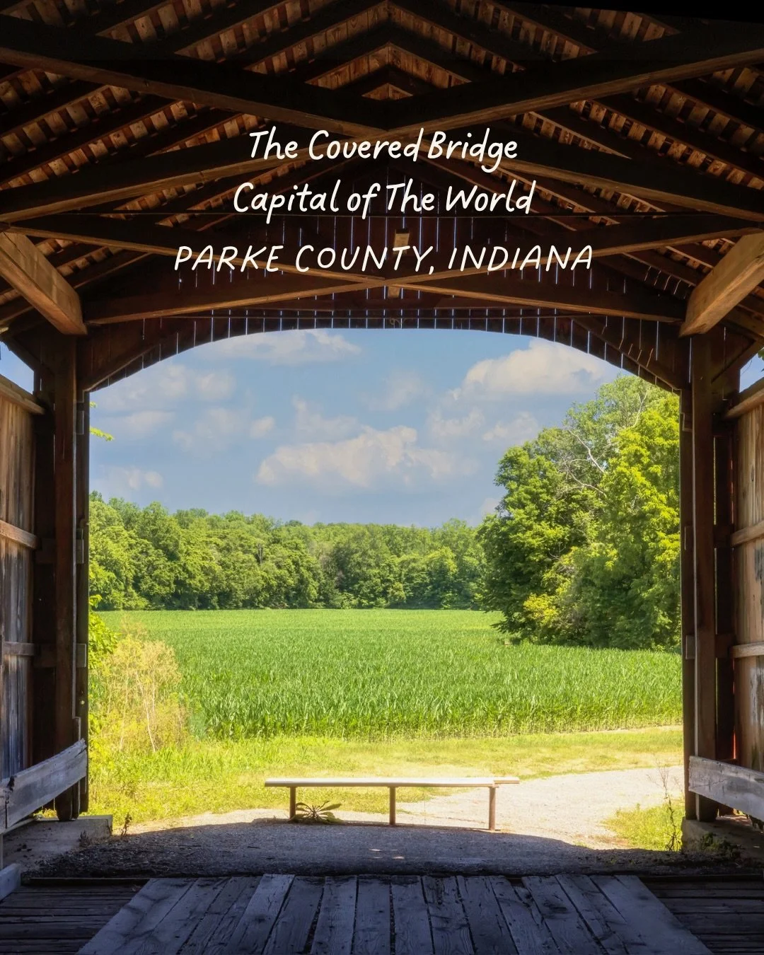 Did you know that Parke County, Indiana is the Covered Bridge Capital of the World?! Home to 31 Covered Bridges and once had as many as 53! ❤️

The purpose of covering a bridge is to shield the wood from the elements, extending its lifespan. It is es