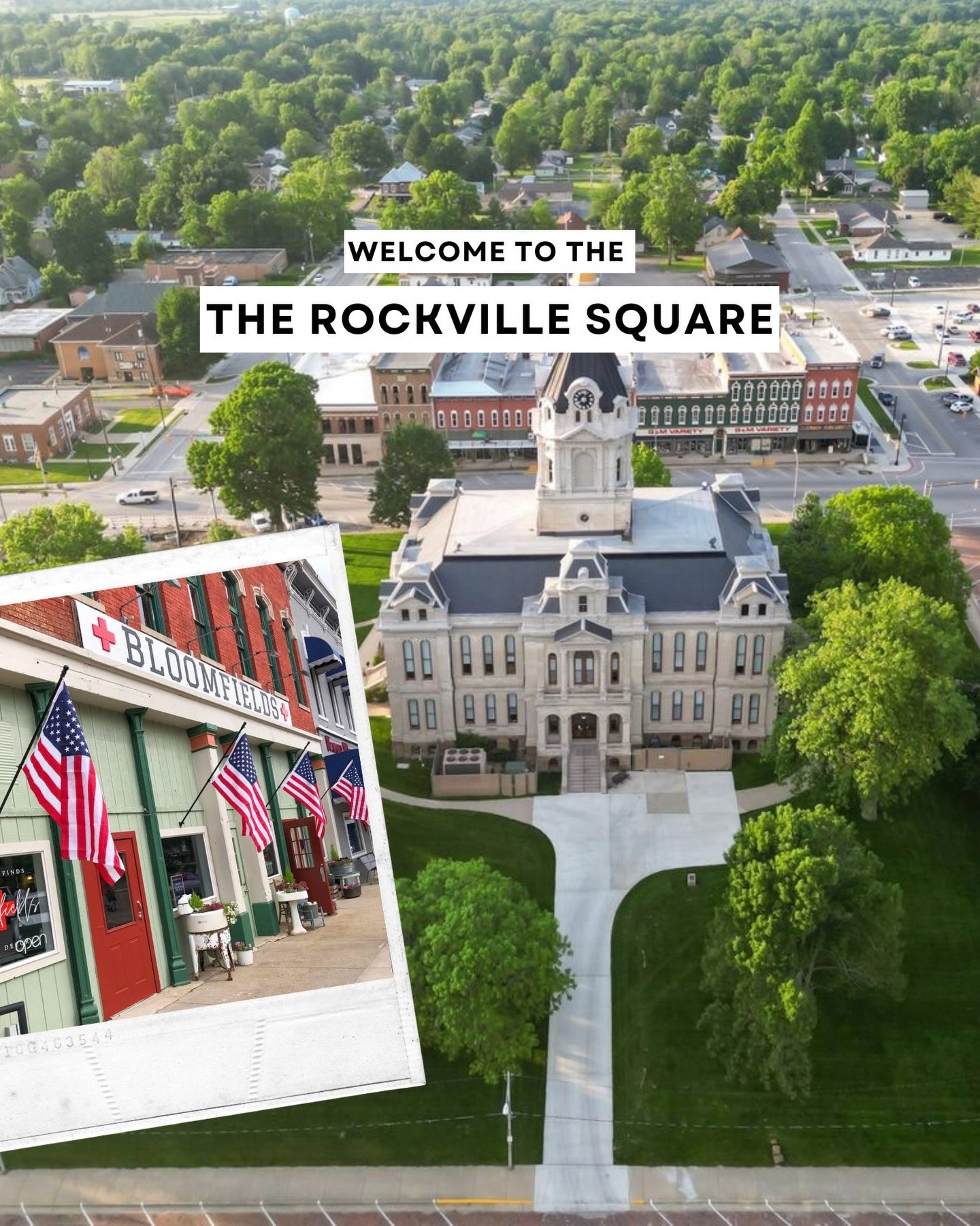 Welcome to the HISTORIC Rockville Square in Parke County, Indiana! Home to Hoosier hospitality, shopping, antiques, delicious eats, and much more! 💕

SHOPPING + ANTIQUES
✨ Aunt Patty&rsquo;s Antiques
✨ Bloomfields - Vintage Finds &amp; Home Decor
✨ 