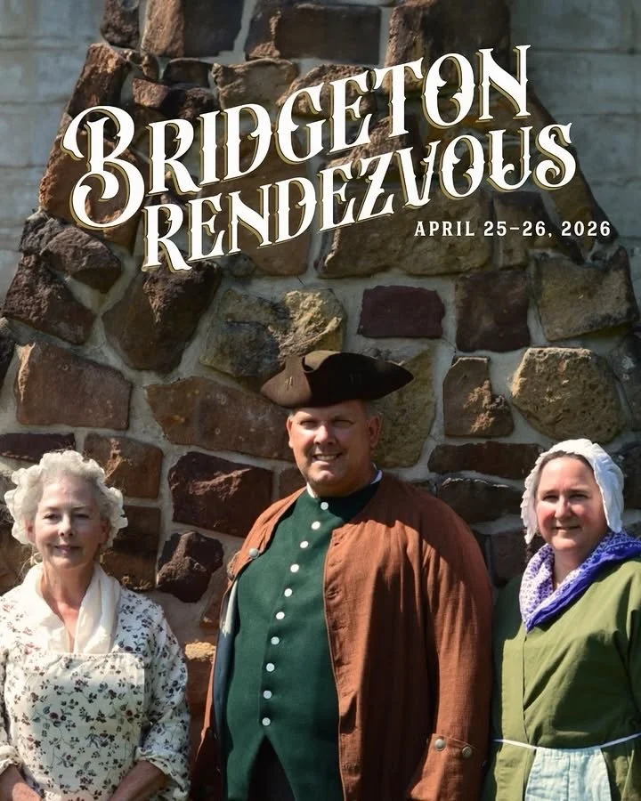 Step back in history THIS weekend at the Bridgeton Rendezvous and experience authentic 1750s-1840s in a beautiful setting. 🌿

Living history reenactment, trading posts, black powder shoots, tomahawk/knife throwing, a skillet throw, and be sure to ch
