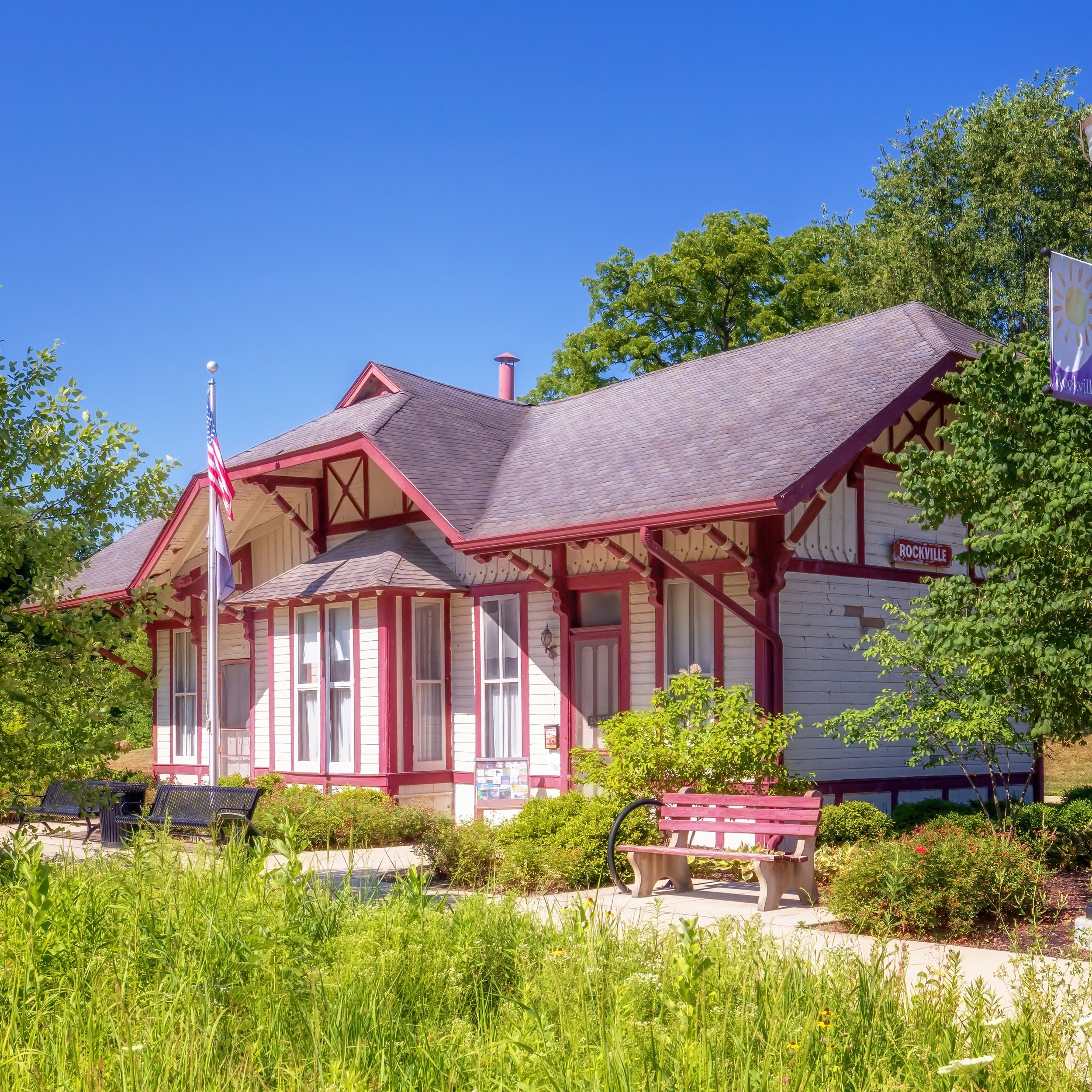 Happy #NationalTrainDay from The Parke County Visitor&rsquo;s Information Center, the former Train Depot! ✨

This depot was built in 1883 as a station for the Vandalia railroad. It had two ticket windows and separate waiting rooms for men and women. 