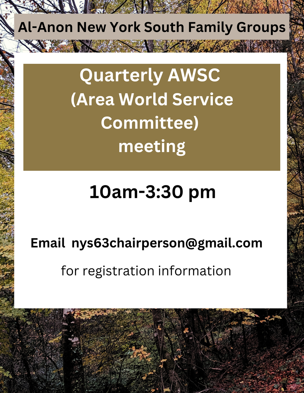 NYC Intergroup calendar of AlAnon related events. — NYC AlAnon