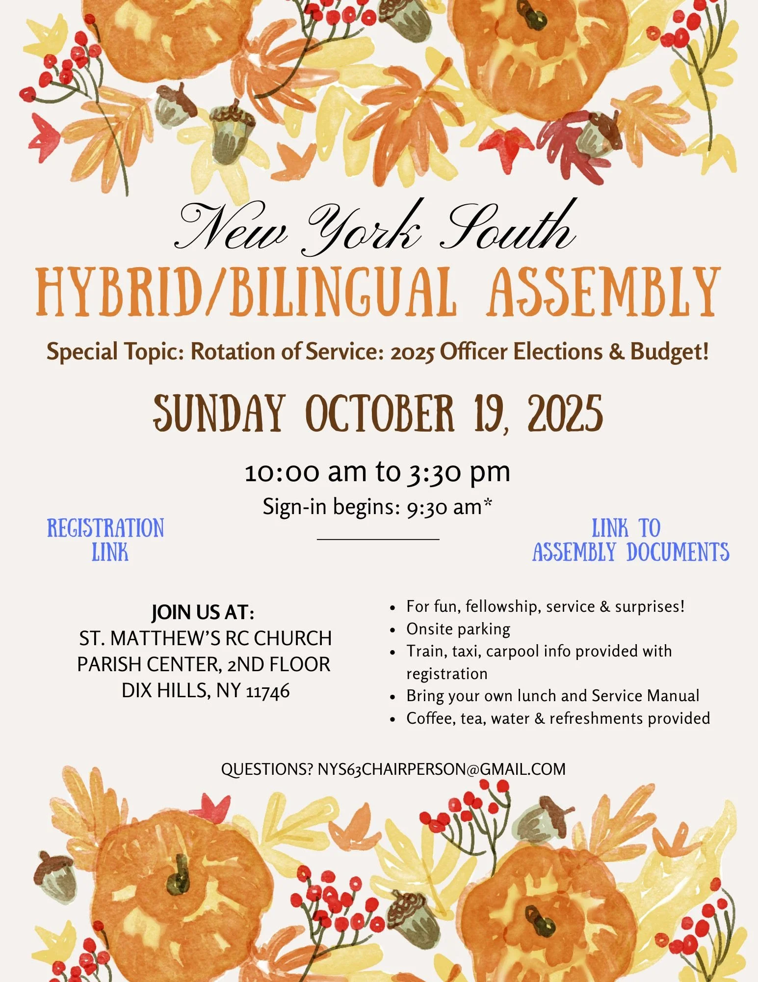 NY South Area Hybrid & Bilingual Assembly/Asemblea Híbrida & Bilingüe del Sur de NY