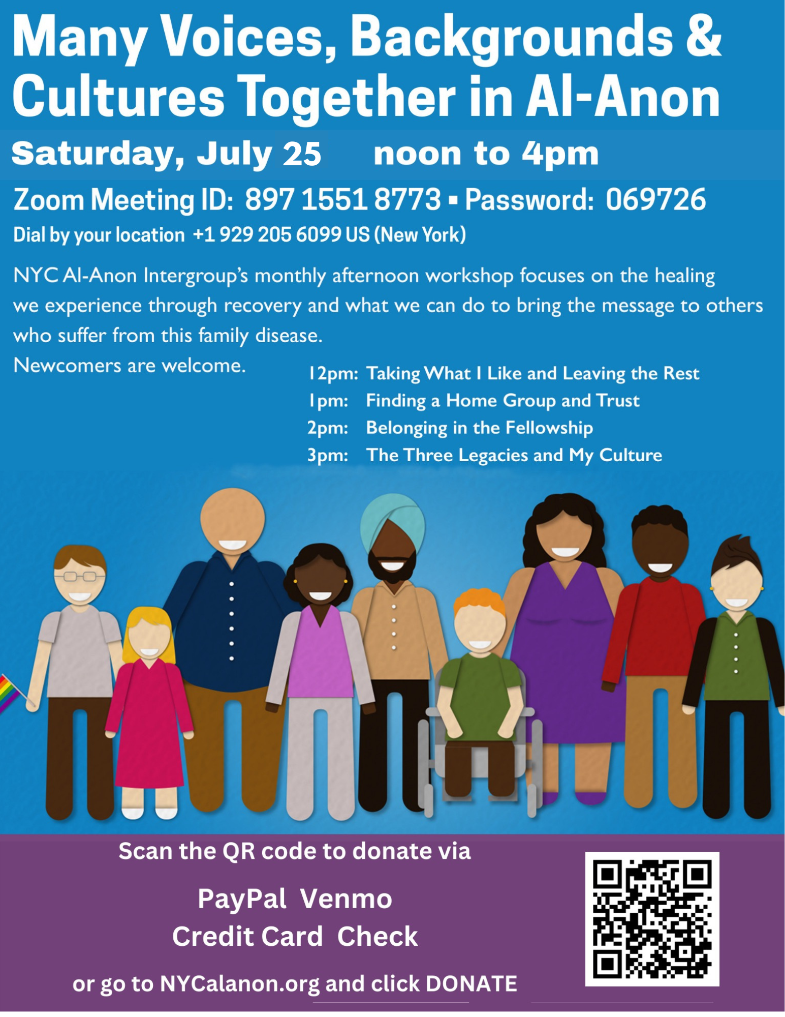 Share-a-Day Workshop: Many Voices, Backgrounds &amp; Cultures Together in Al-Anon (Zoom)