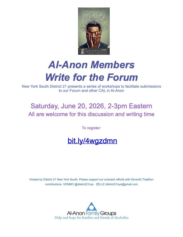 Al-Anon Members Write for the Forum (Zoom)