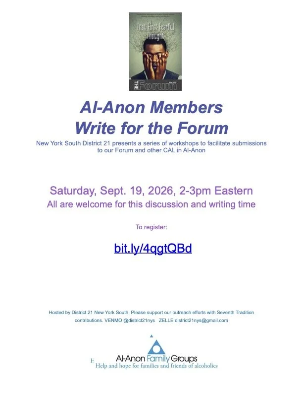 Al-Anon Members Write for the Forum (Zoom)