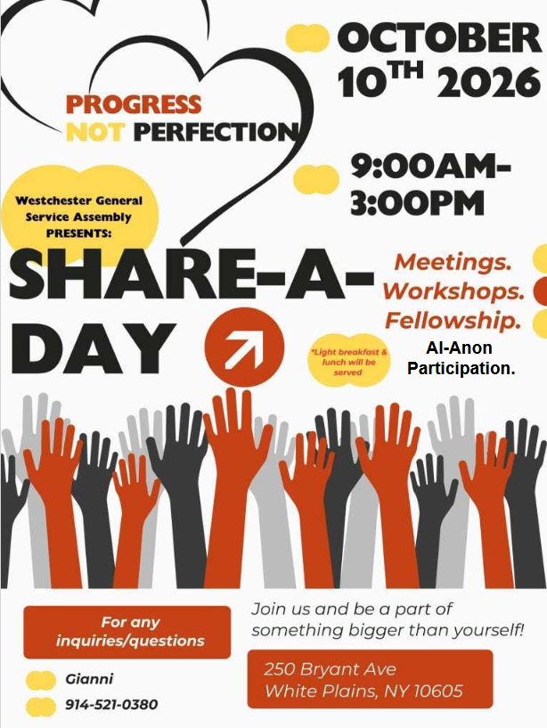 Westchester AA Share-a-Day w/ Al-Anon participation
