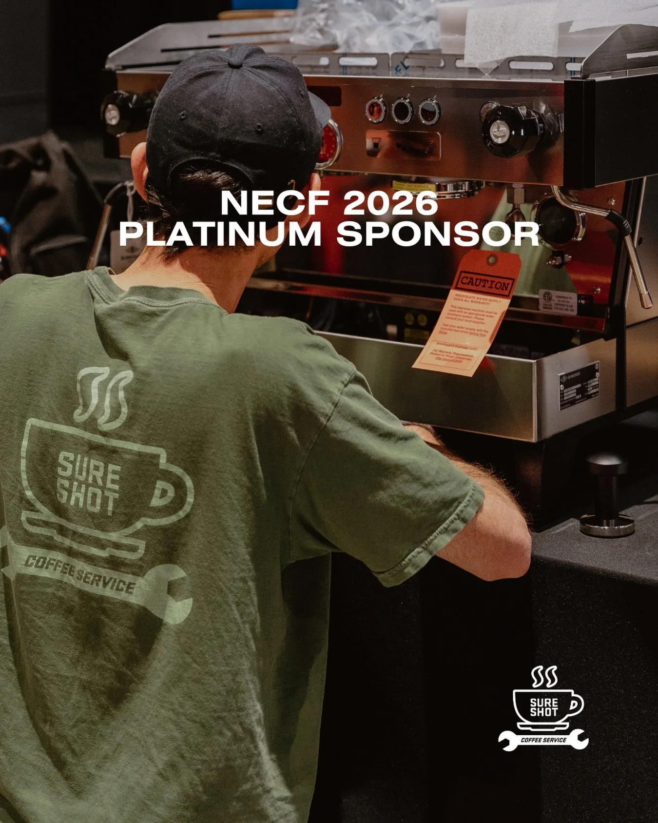 We&rsquo;re excited to welcome back @sureshotcoffeeservice as our Equipment Service Tech partner for NECF 2026! The Sure Shot team of techs are rockstars in efficiency and professionalism throughout the festival, ensuring the workshop equipment is fu