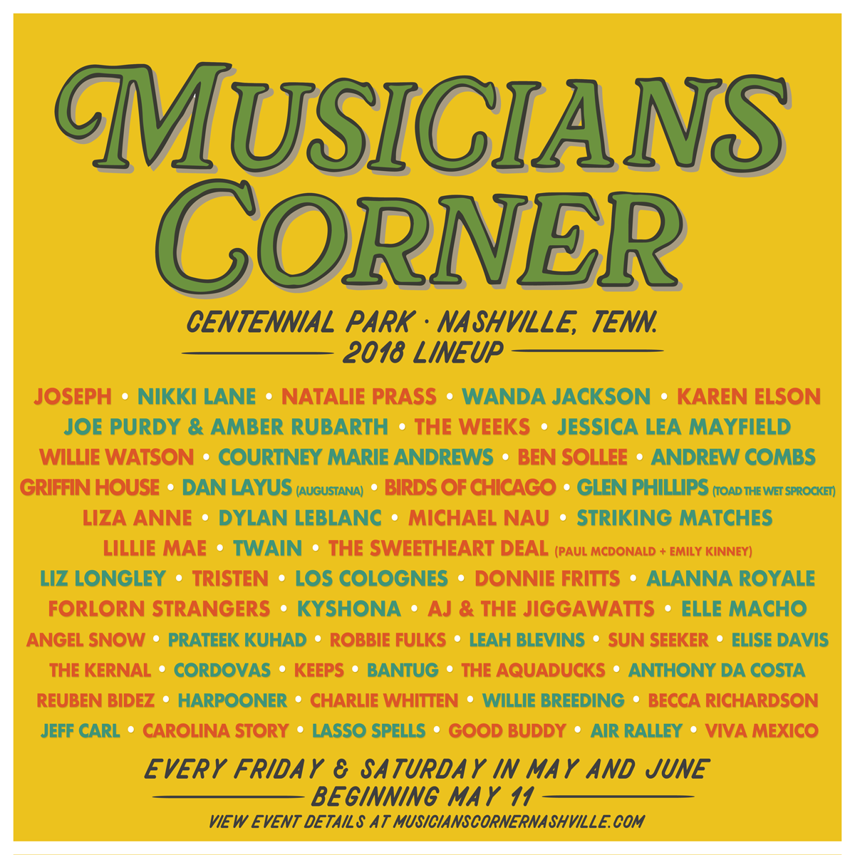MUSICIANS CORNER ANNOUNCES 2018 SEASON CELEBRATES NINTH YEAR OF FREE MUSIC IN CENTENNIAL PARK