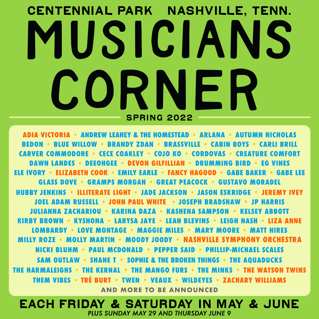 MUSICIANS CORNER RETURNS TO A FULL SEASON OF FREE LIVE MUSIC IN CENTENNIAL PARK