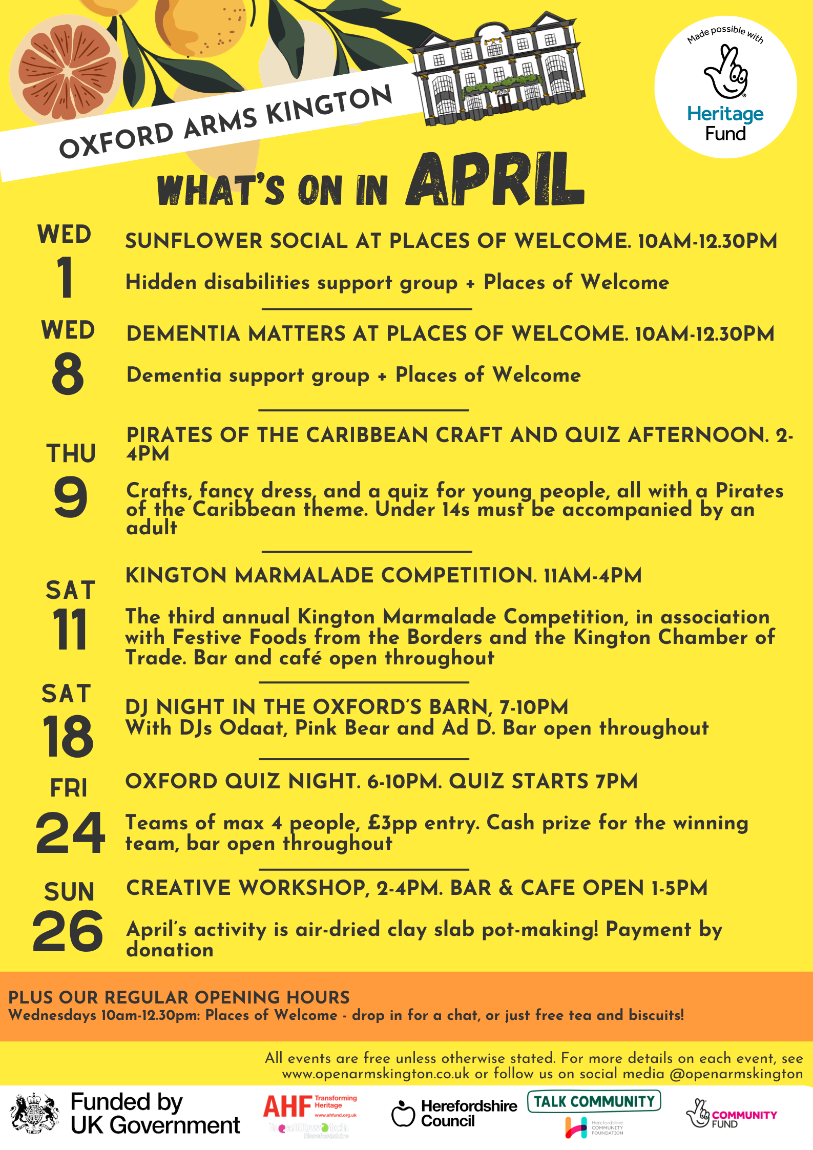 What's on in April
