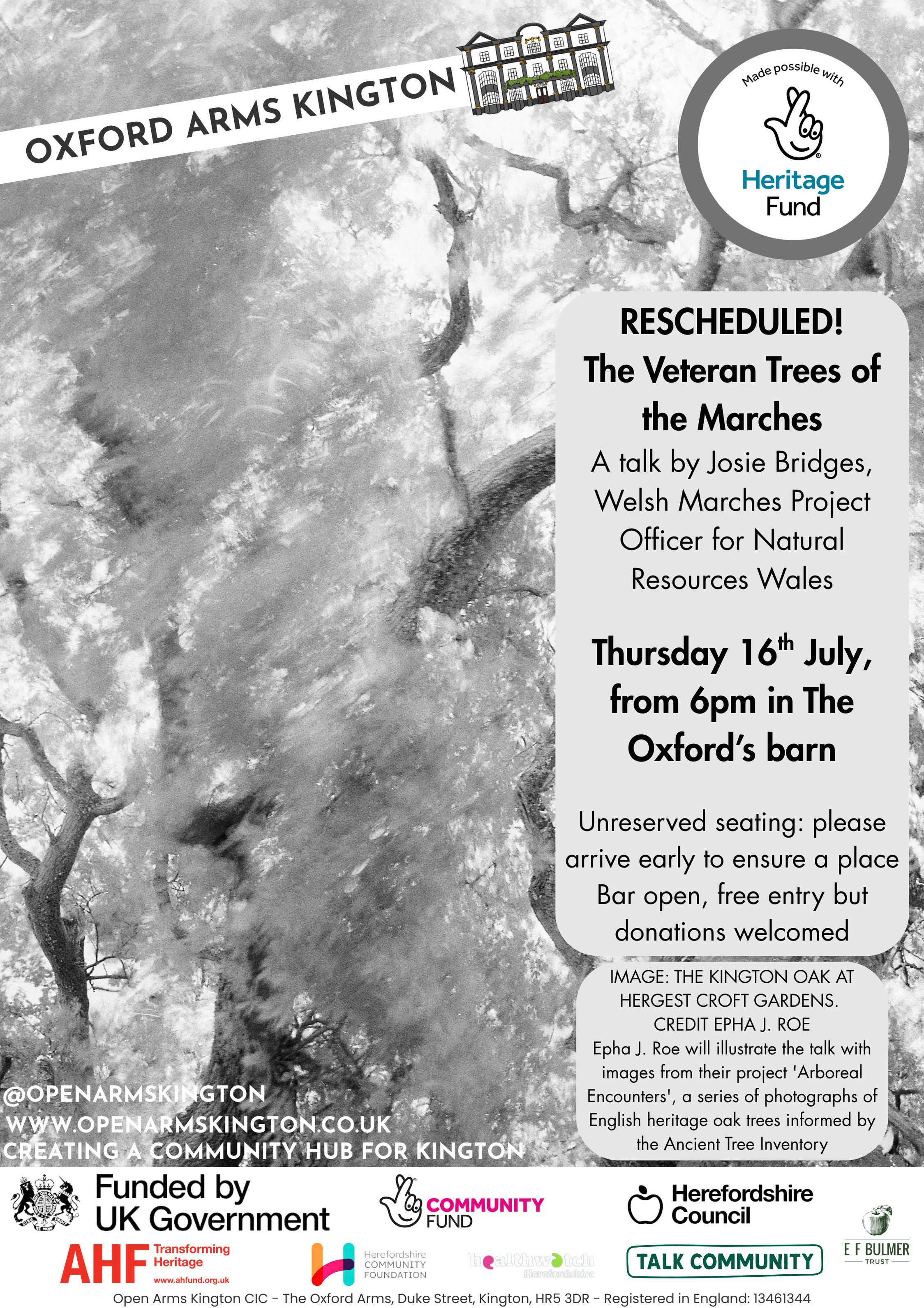 RESCHEDULED - Veteran Trees of the Marches talk