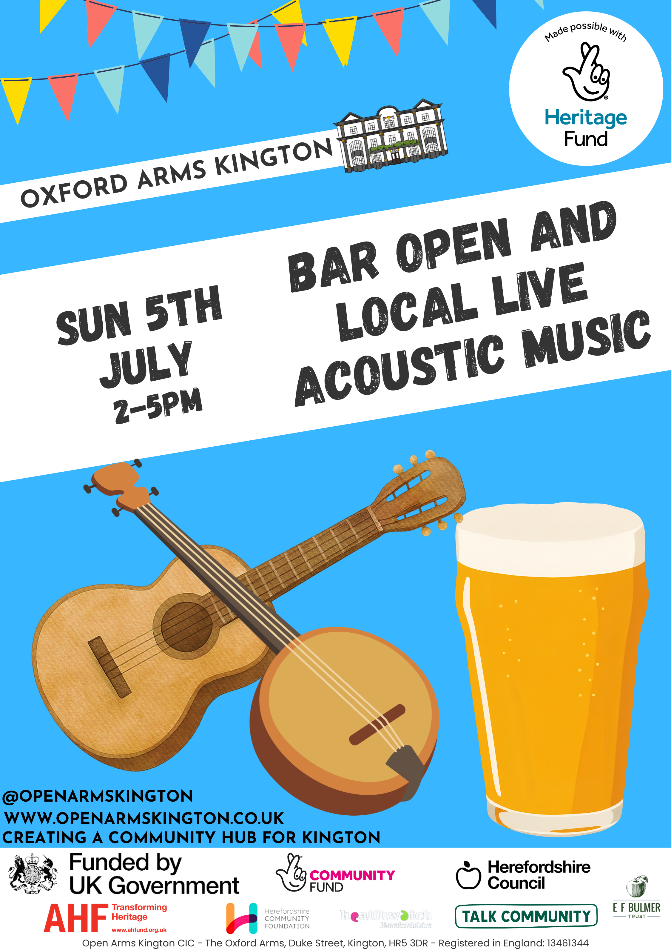 Bar open and local live acoustic music