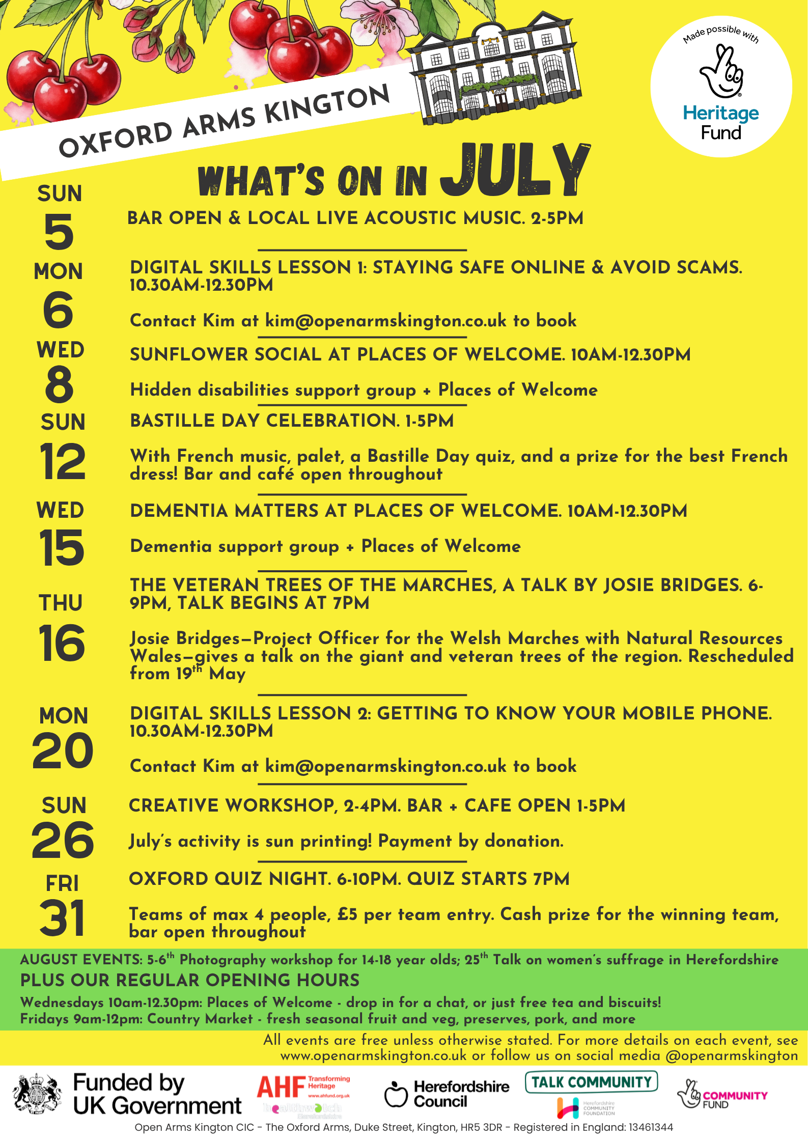 What's on in July