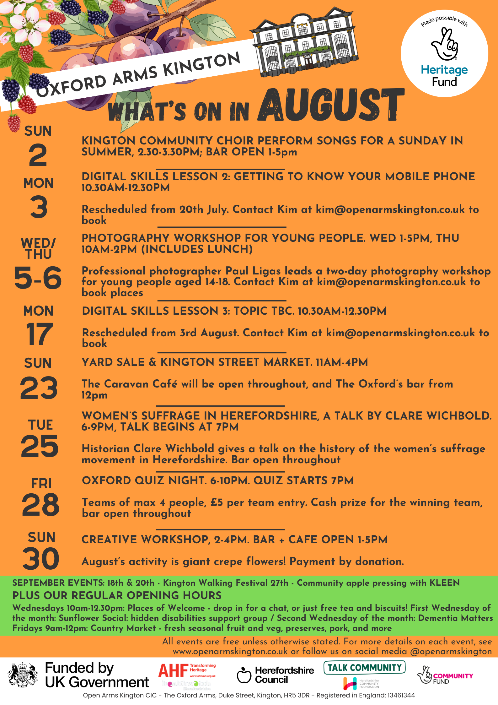 What's on in August