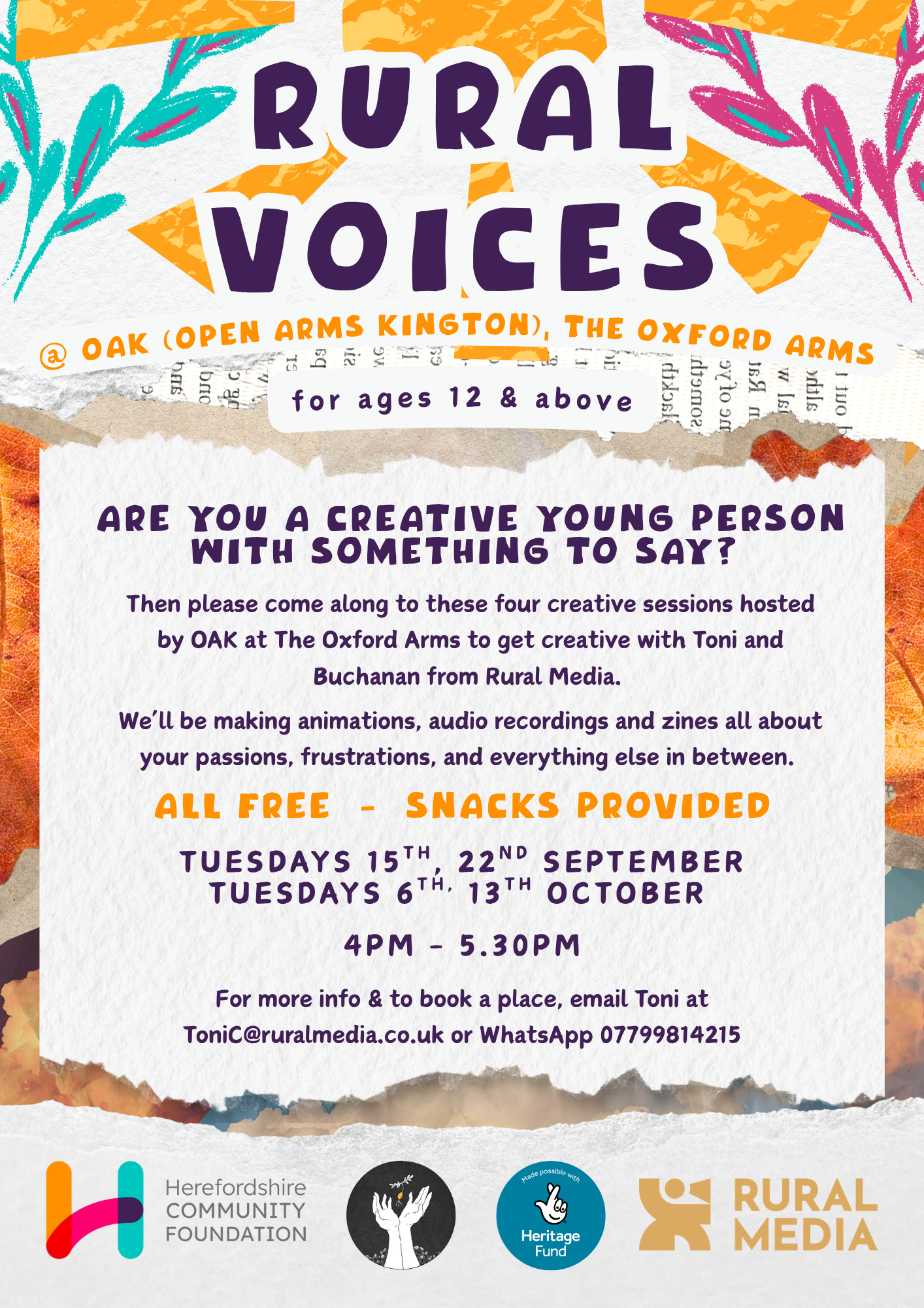 Rural Voices: creative sessions for young people